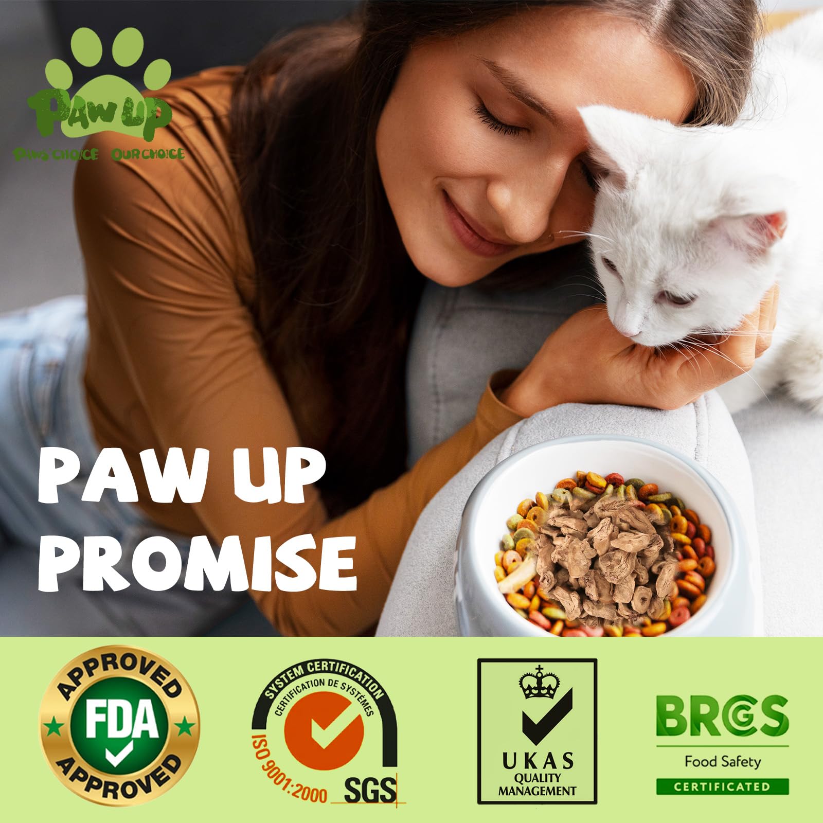 PAWUP Freeze Dried Chicken Heart Pet Treats, High Protein Freeze-Dried Pet Food for Dogs, Cats, Fresh Ingredient, 3.2 oz, Rawhid