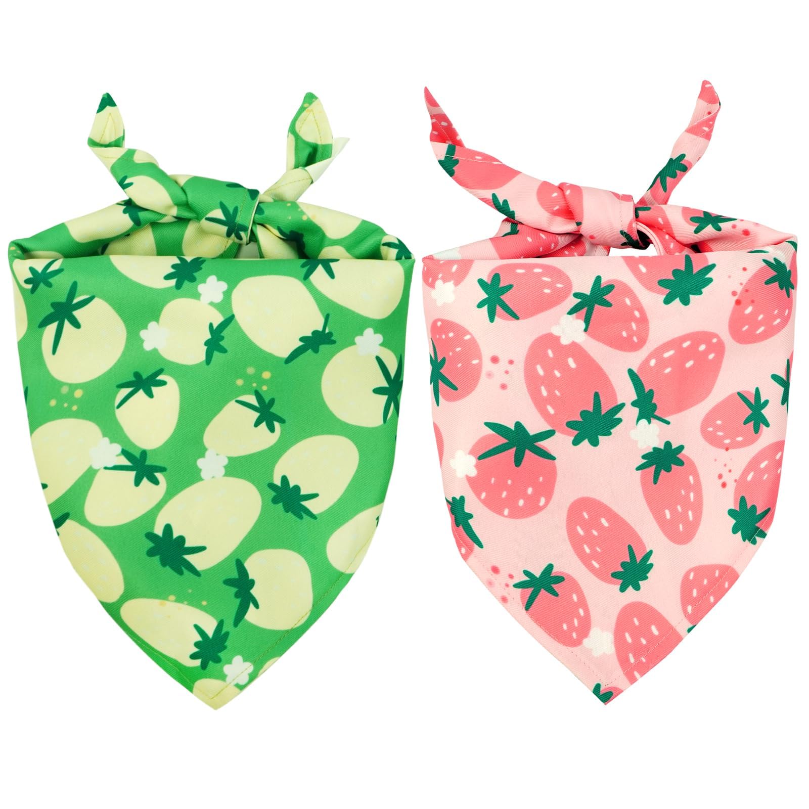 Kuoser Dog Bandanas, Triangle Reversible Fruit Print Pet Bandanas For Boy And Girl, All Seasons Bandana For Small Medium And Lar