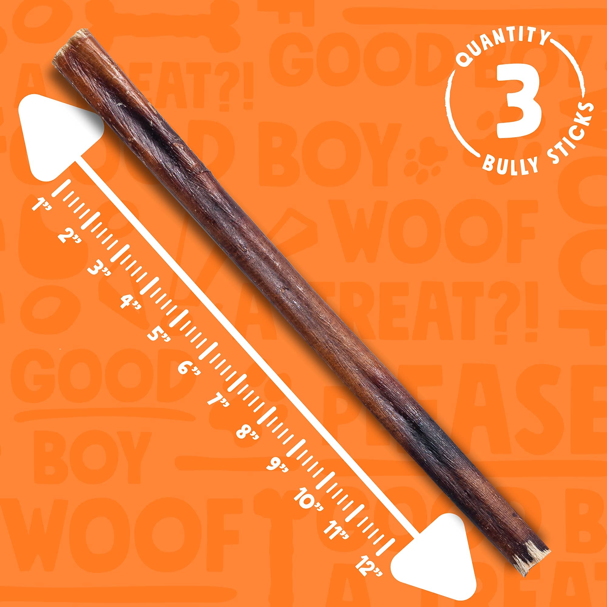 Jolly Barks Dog Bully Sticks, 6 Inch Chew Treats for Medium Dogs, Odorless, 5 Pack
