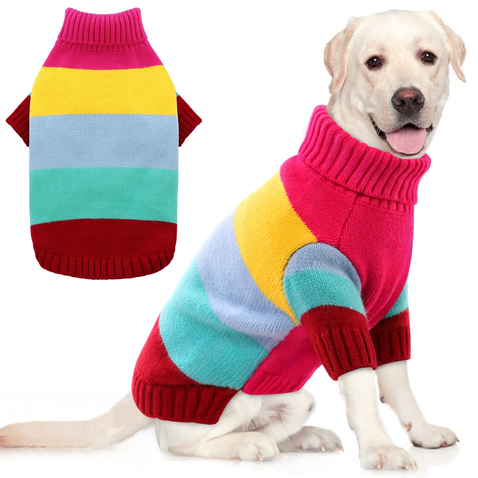 AOFITEE XL Dog Sweater, Extra Large Dog Sweater Girl Boy, Stretchy Turtleneck Dog Sweaters for Large Dogs, Warm Dog Holiday Swea