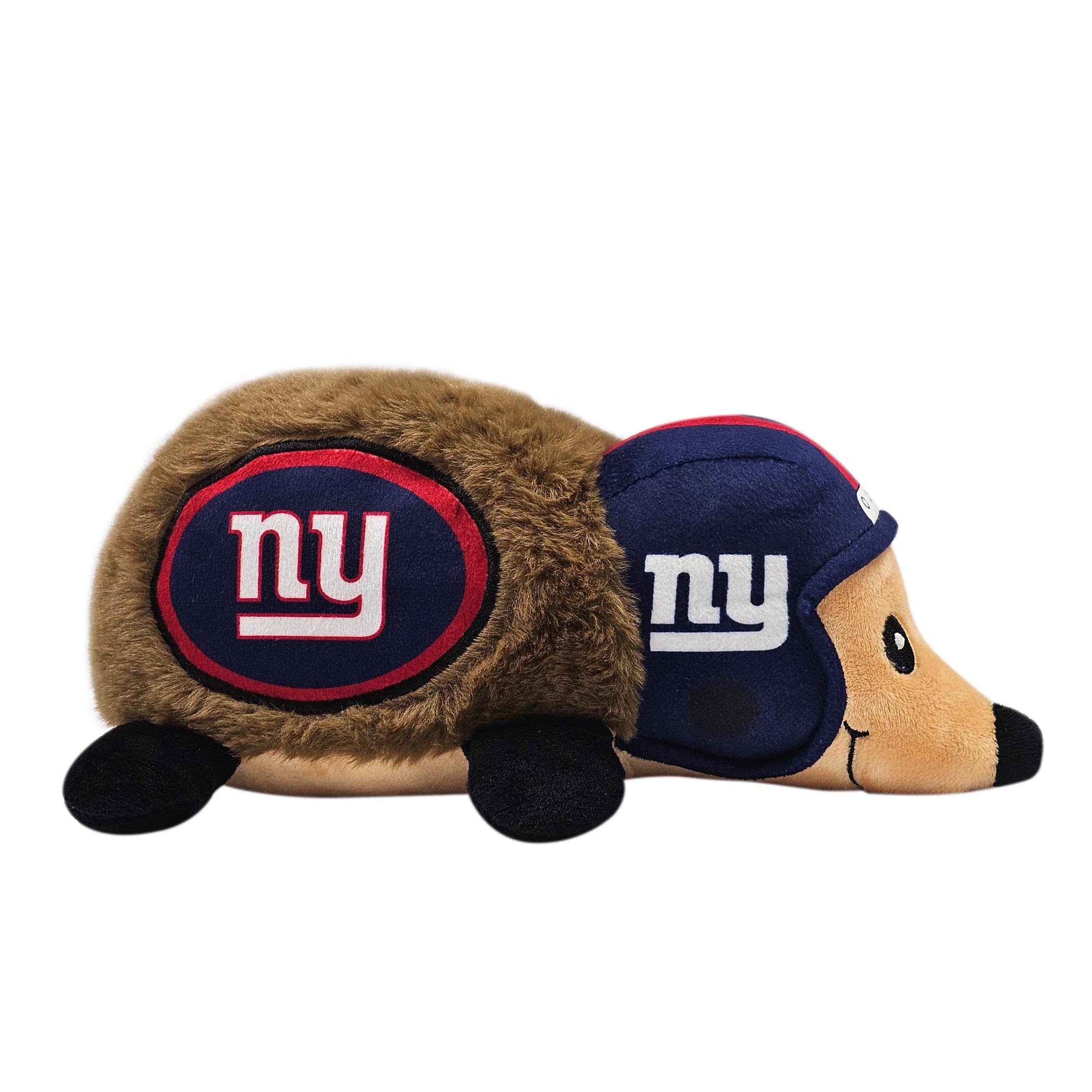 Nfl New York Giants Plush Hedgehog Toy For Dogs & Cats, Cool Soft Pet Toy For Fun And Interactive Play, Dog Chew Toy With Squeak