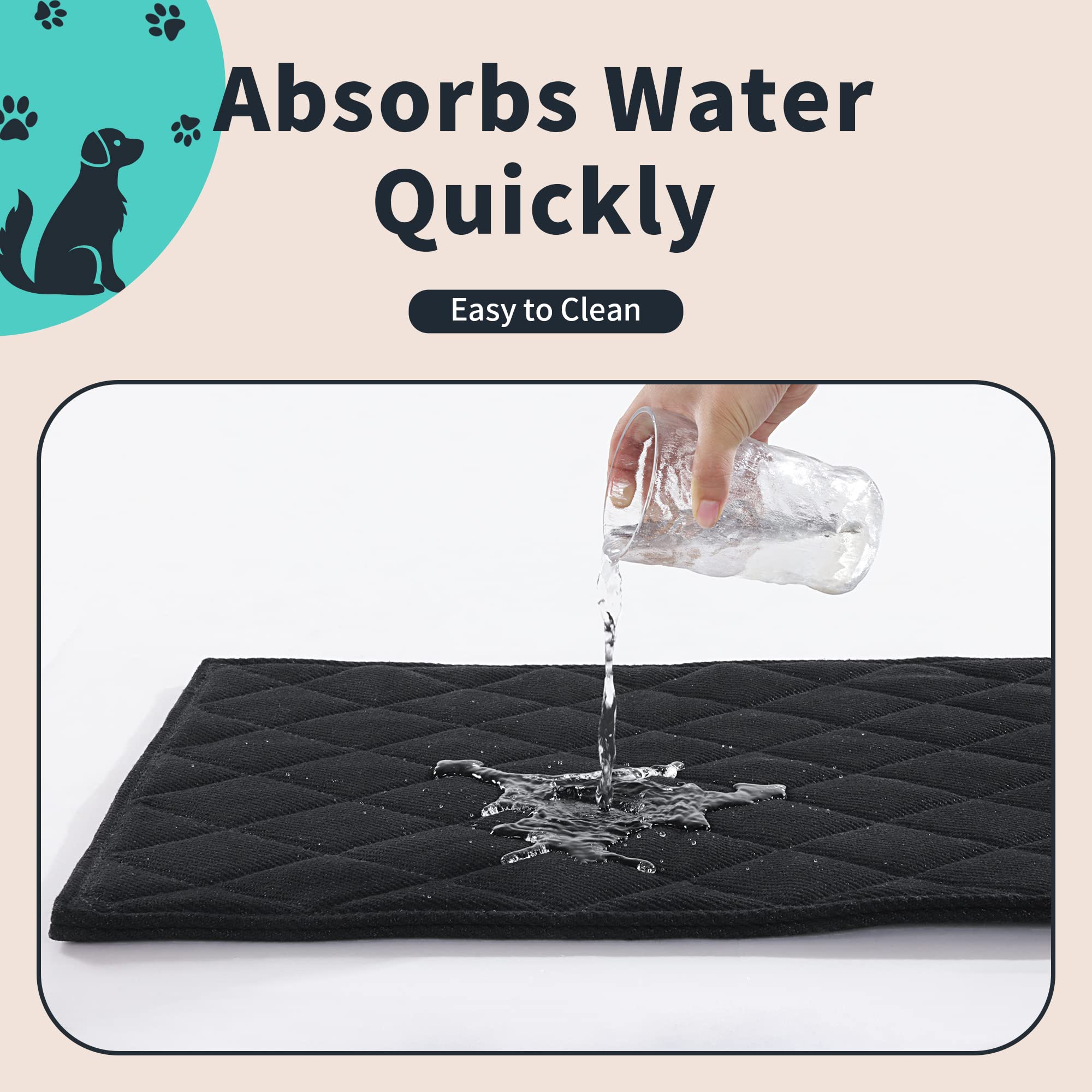 Mabozoo Indestructible Dog Bed - Chew Proof Crate Pad, Machine Washable Quilted Mat For Aggressive Chewers, Durable For Medium D