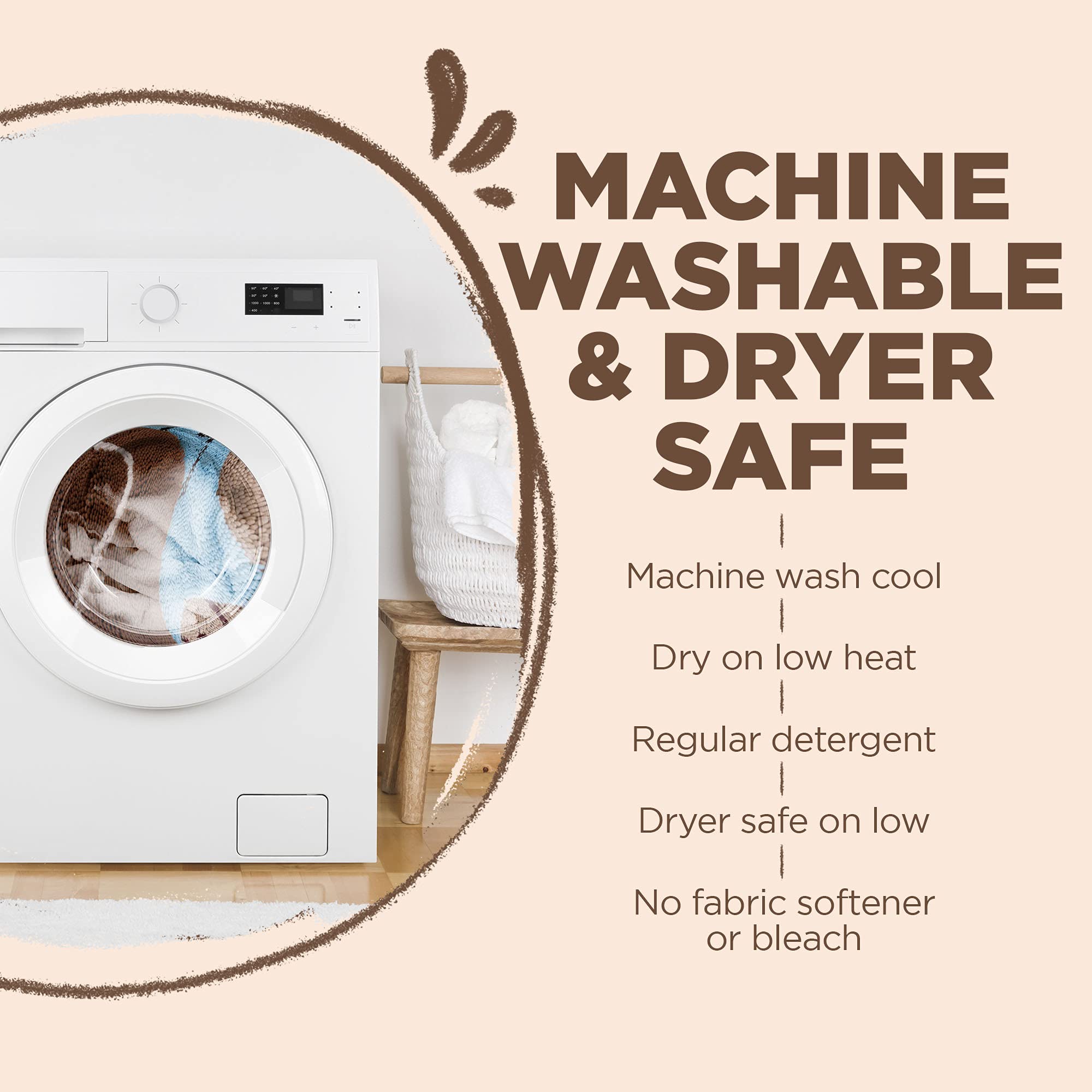 Soggy Doggy Super Shammy Dog Towel, Washable Microfiber Dog Towels For Drying Dogs And Cleaning Paws, Fast-Drying Dog Bath Towel With Hand Pockets, Beige/Red Trim, 31 X 14 Inches