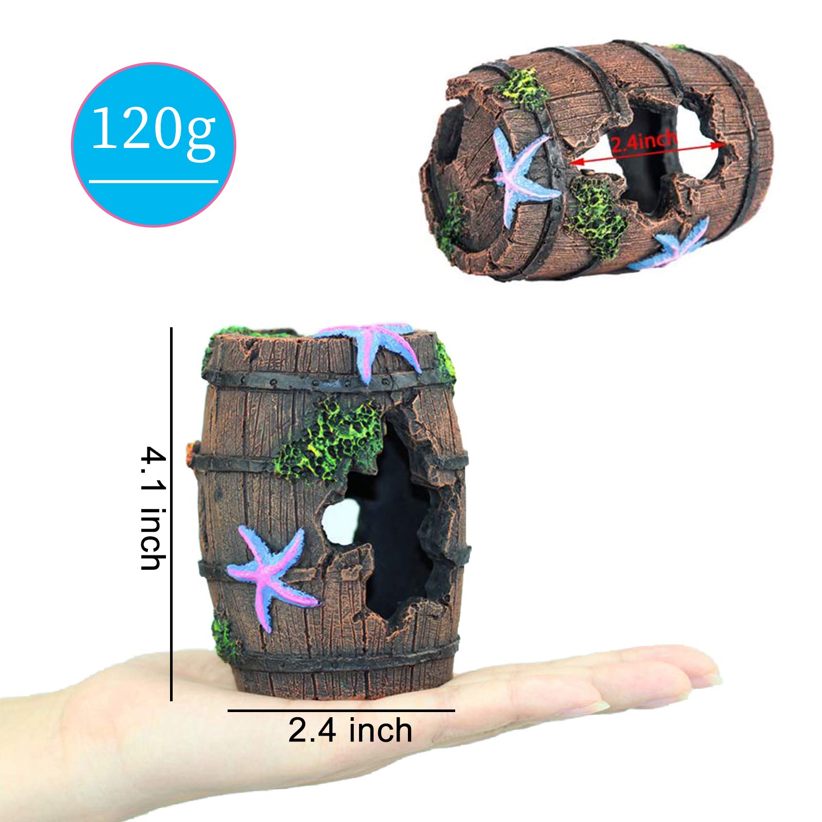 Wishlotus Aquarium Fish Tank Decorations, Aquarium Hideout House Theme Plastic Plants Fish Cave Aquarium Castle Mermaid Ornament