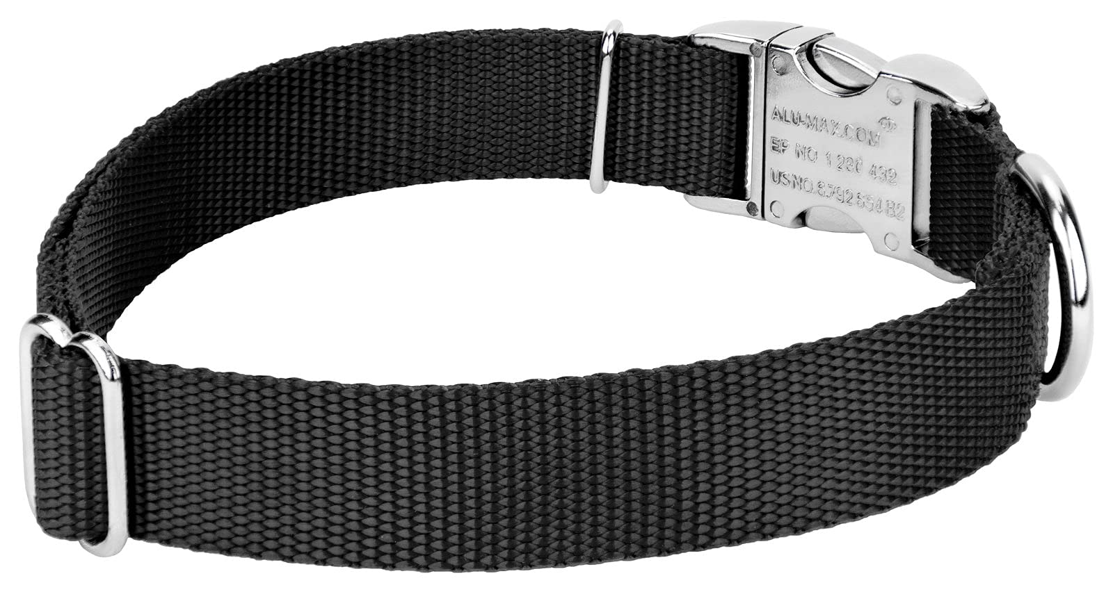Country Brook Design - Vibrant 30+ Color Selection - Premium Nylon Dog Collar With Metal Buckle (Large, 1 Inch, Black)