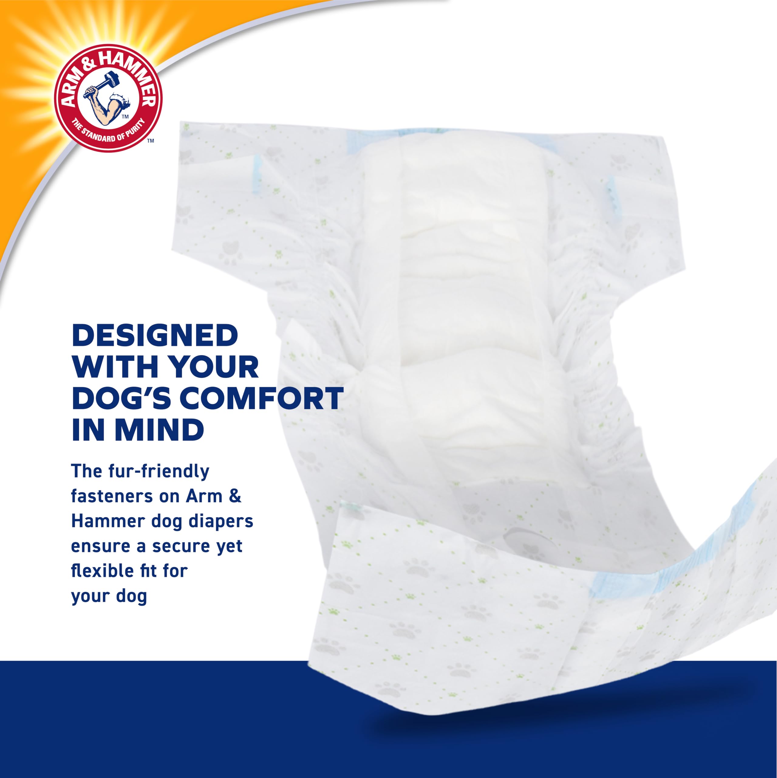 Arm & Hammer For Pets Female Dog Diapers, Size Medium, 12 Count | Ultra-Absorbent, Adjustable Girl Dog Diapers with Leak-Proof P