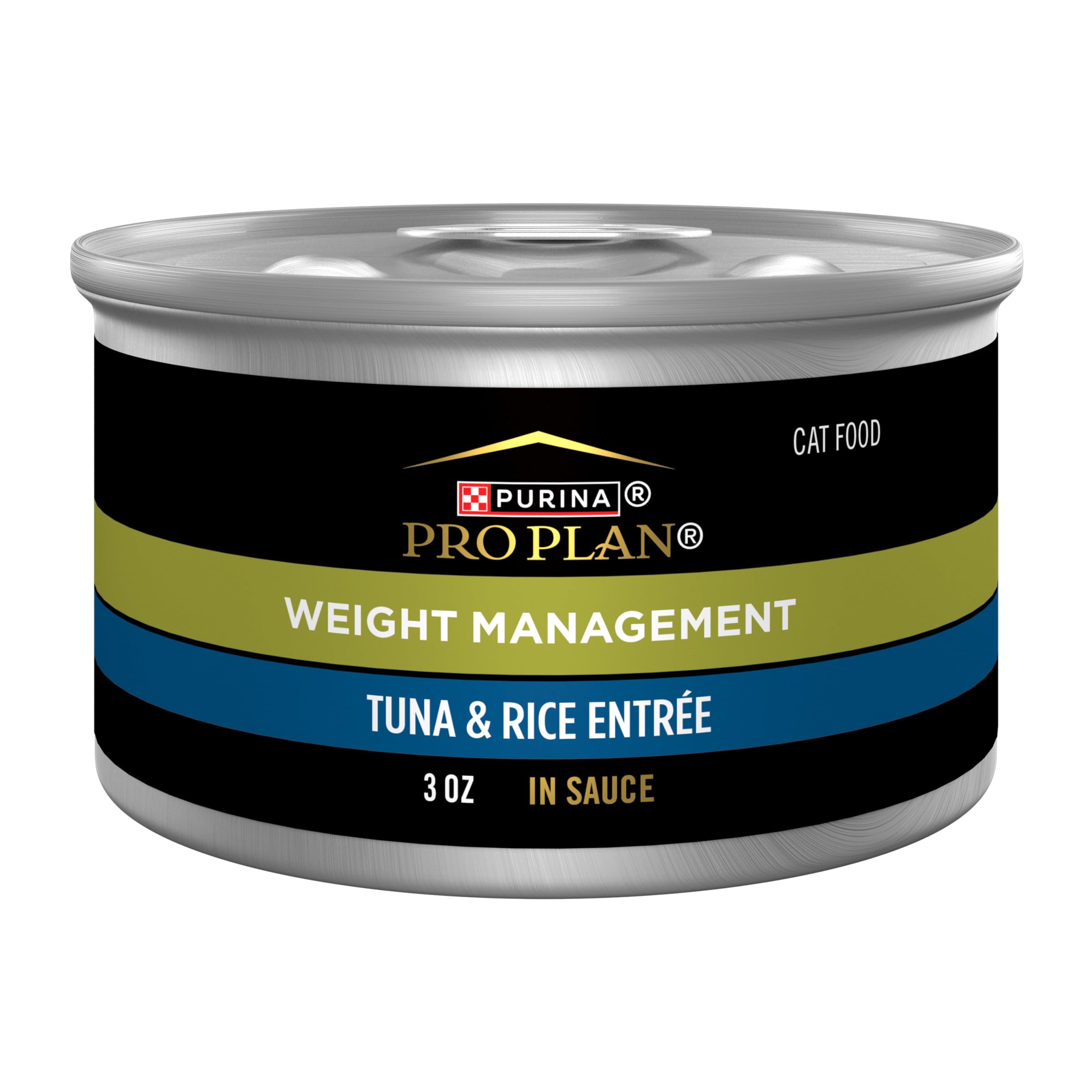 Purina Pro Plan Adult Weight Management Tuna and Rice Entree in Sauce Weight Control Cat Food 3 Ounce (Pack of 24)