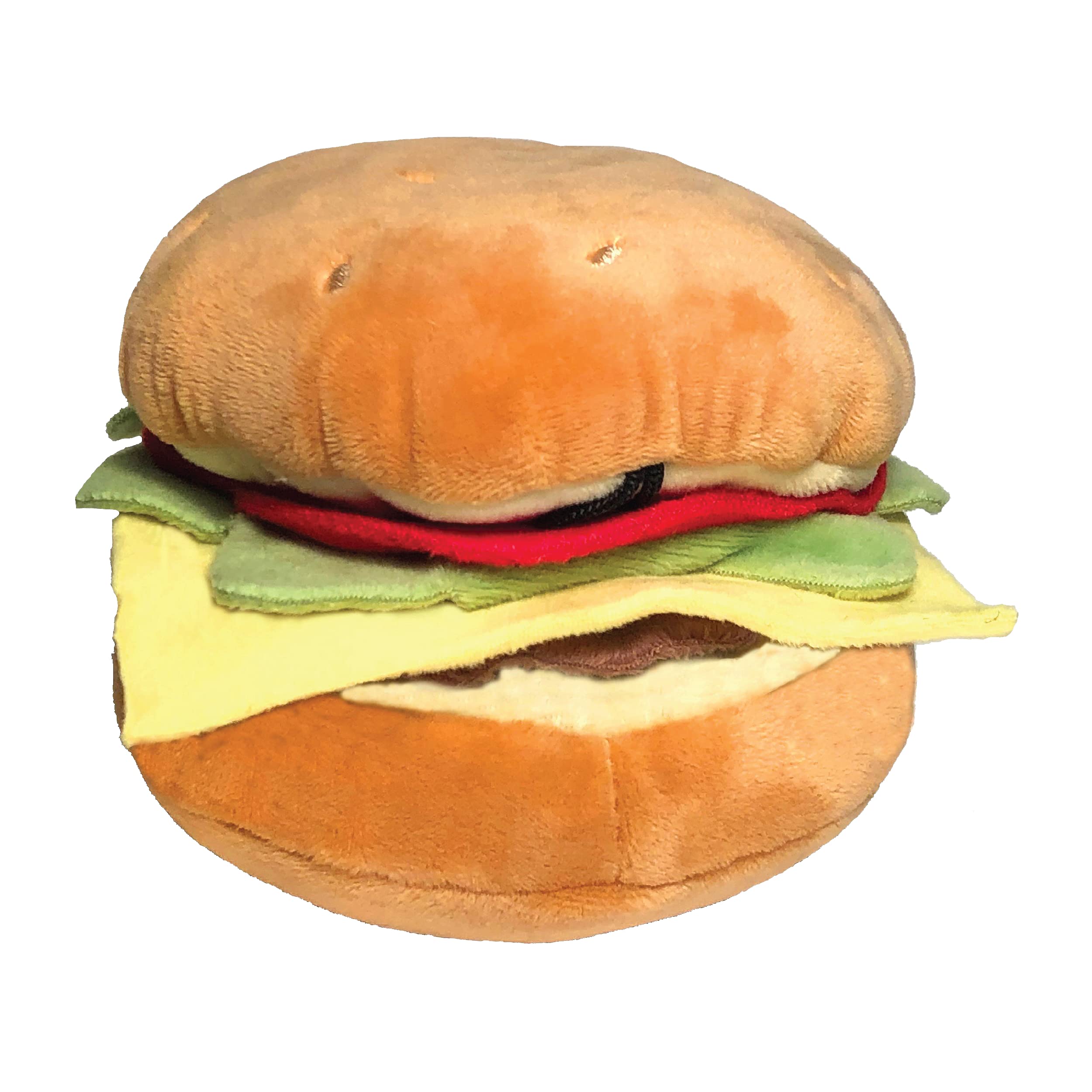 Huxley & Kent For Dogs - Hamburger (Large) - 4Th Of July Power Plush Funny Dog Toy With Squeaker - H&K Squeaky