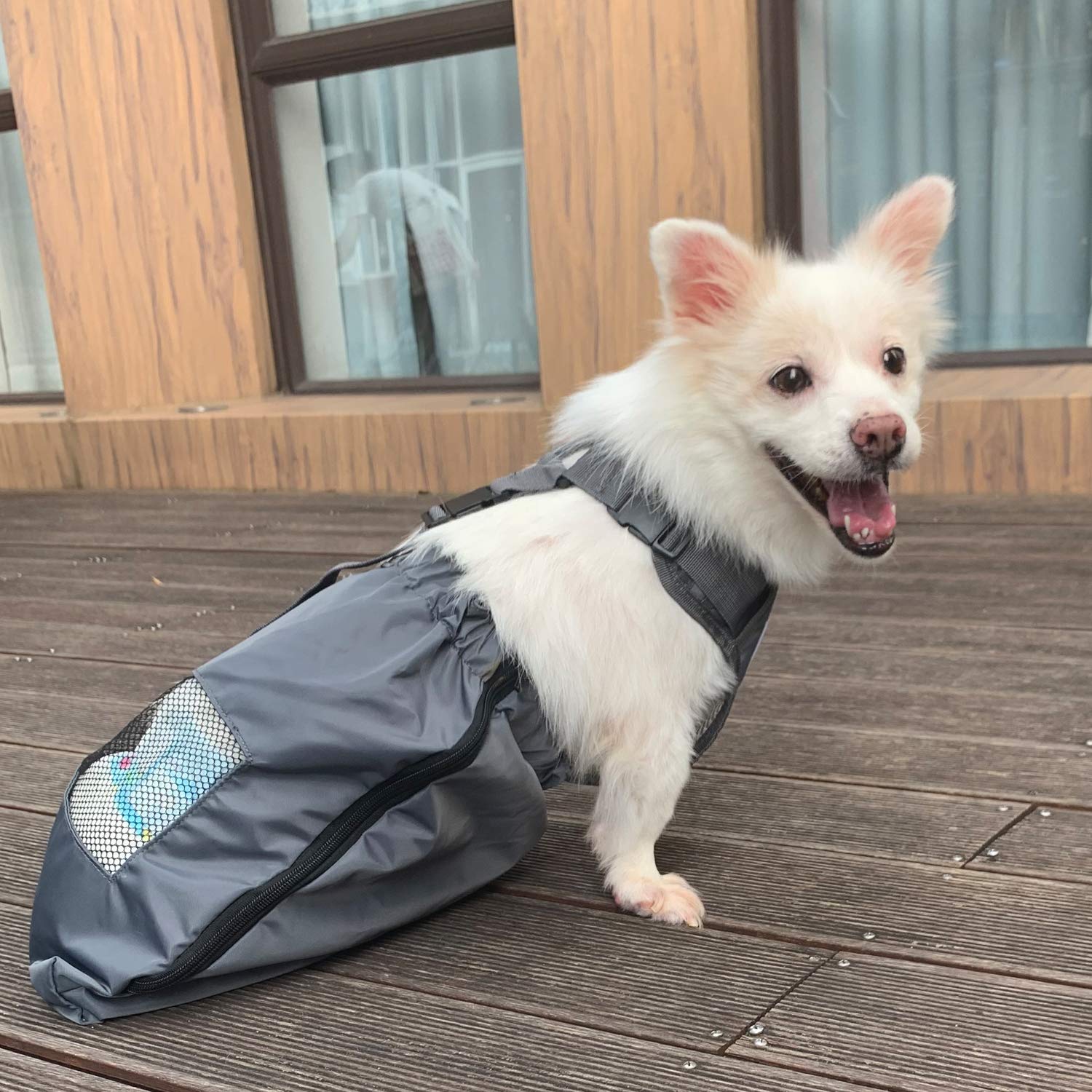 derYEP Dog Drag Bag Durable Indoor Wheelchair Alternative for paralyzed Disabled Back Rear Legs Dog Protects Chest and Limbs (XS