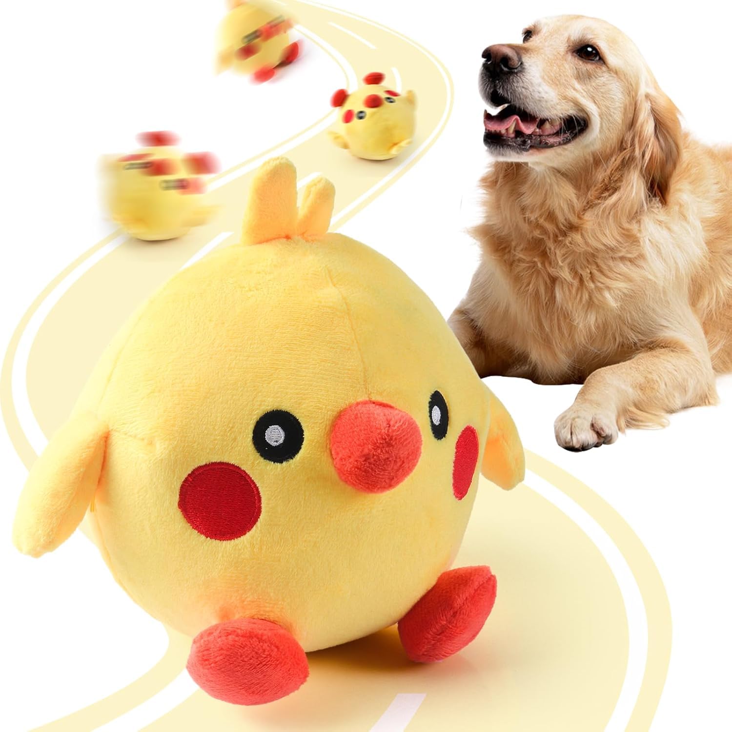 Dog Toys, 2025 Lnteractive Dog Toys Moving Dog Toy Rechargeable Active Moving Pet Plush Toy Keep Pets Busy, Talking Jumping Musi