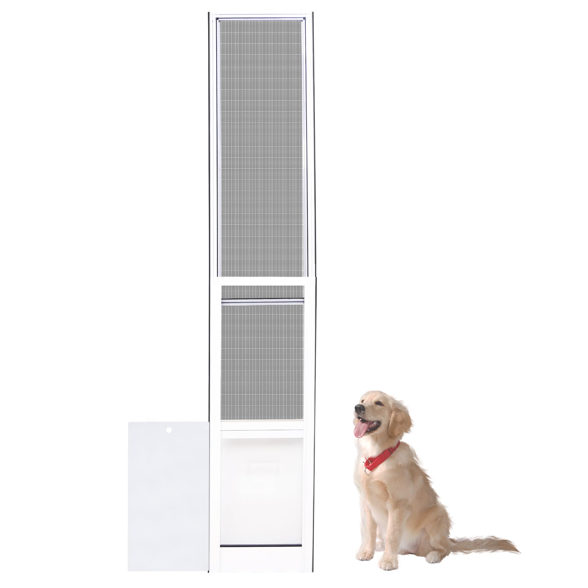 Haniml Large Dog Door For Sliding Glass Doors Doggie Door Insert For Screen Patio Pets Door With Lockable Panel Magnetic Closure