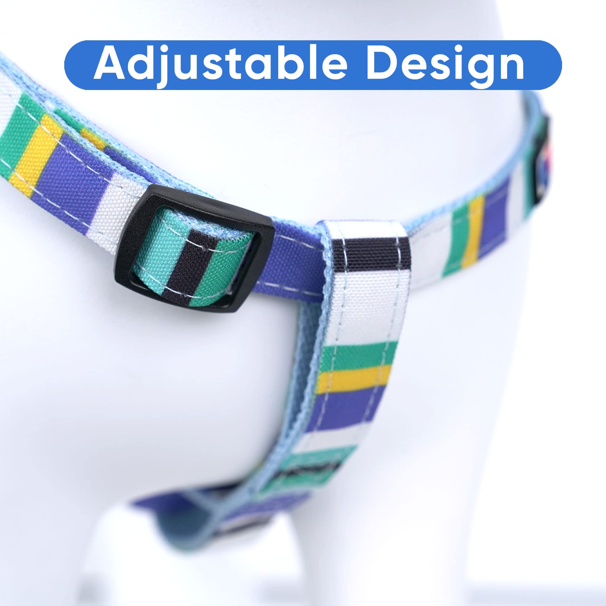 Pawtitas Pet Adjustable Solid Color Step In Puppy/Dog Harness 6 Feet Matching Collar And Harness Sold Separately Extra Small Blu