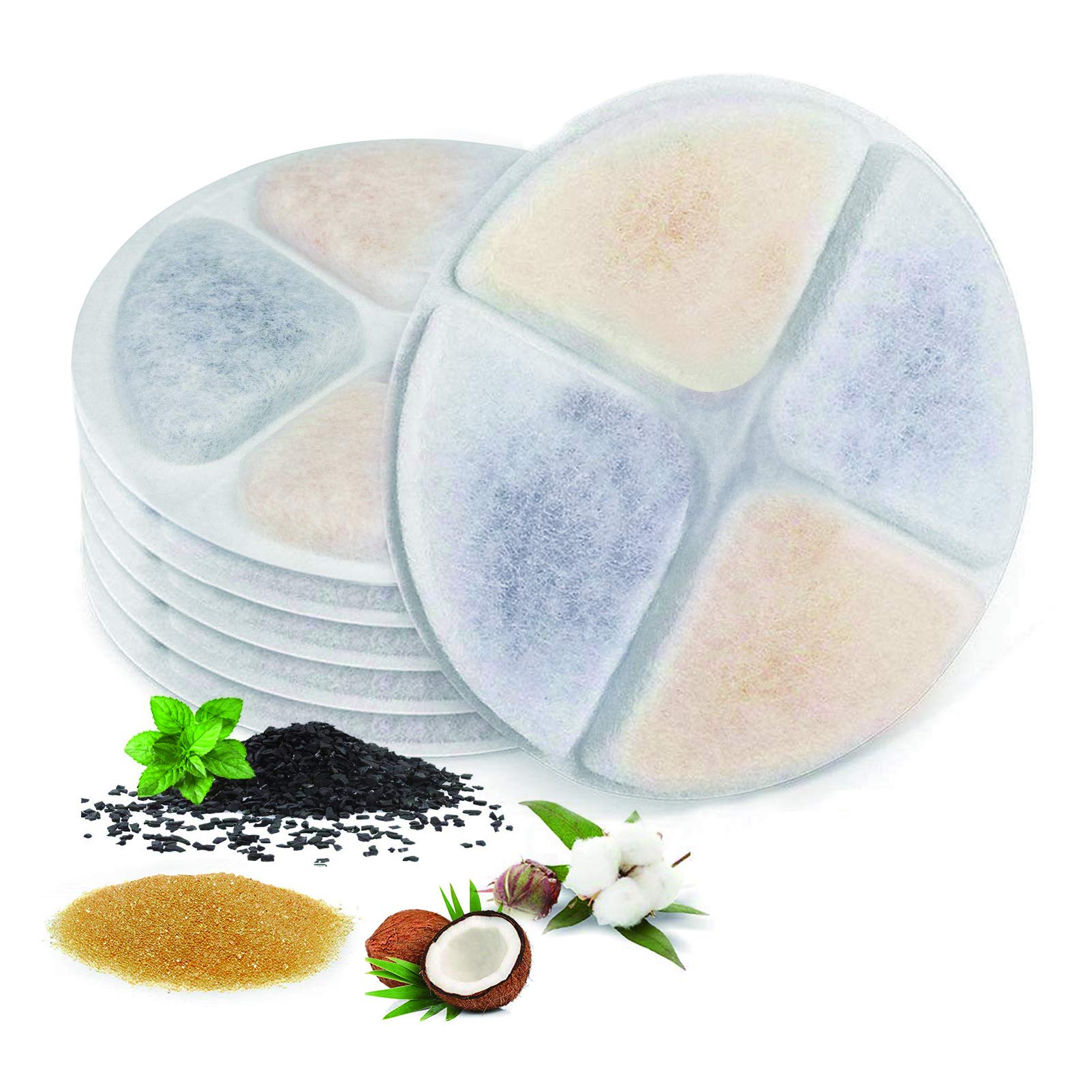 Petnf Replacement Filters For Cat Fountain, Cat Water Fountain Filter Replacement 6Pack For Petnf 101Oz/3L Cat Water Fountain, 4 Months Set Of Replacement Filters