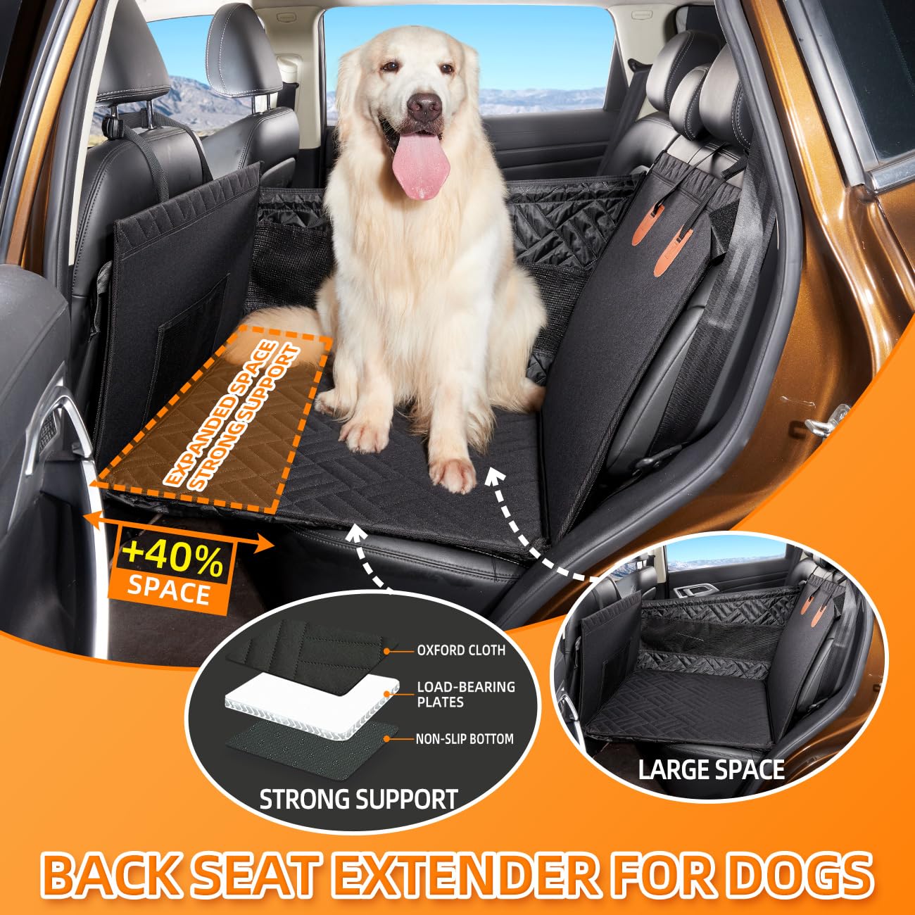 Yjgf Dog Car Seat Large Size Dog,Dog Car Seat Cover For Back Seat,Back Seat Extender For Dogs,Large Dog Car Seat For Vehicles,Pe