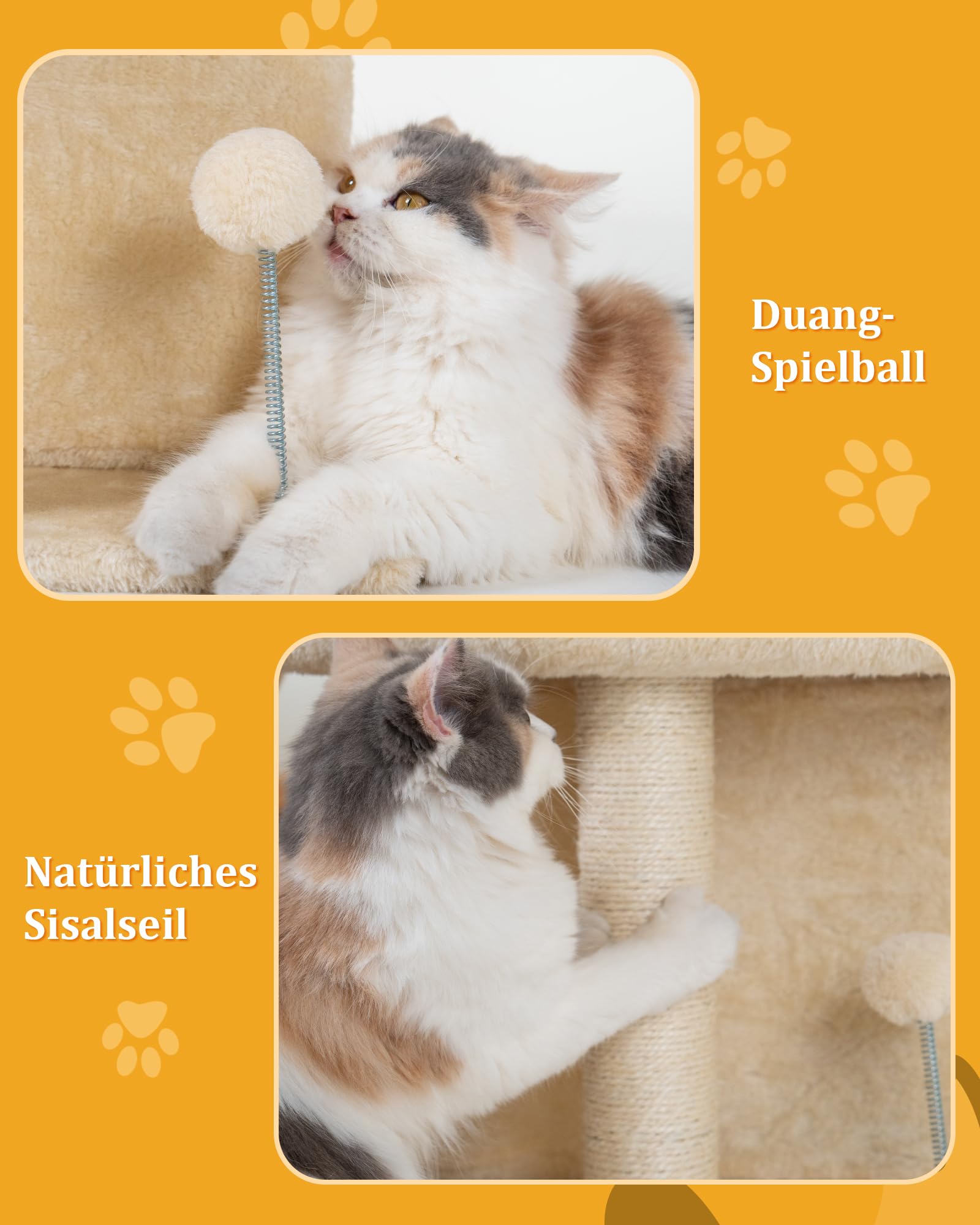 Aechonow 14In Cat Tree Tower With Large Perch, 20 * 16.5 Inch Top Bed For Adult Cats, Scratching Post With Bed For Kittens, Beig