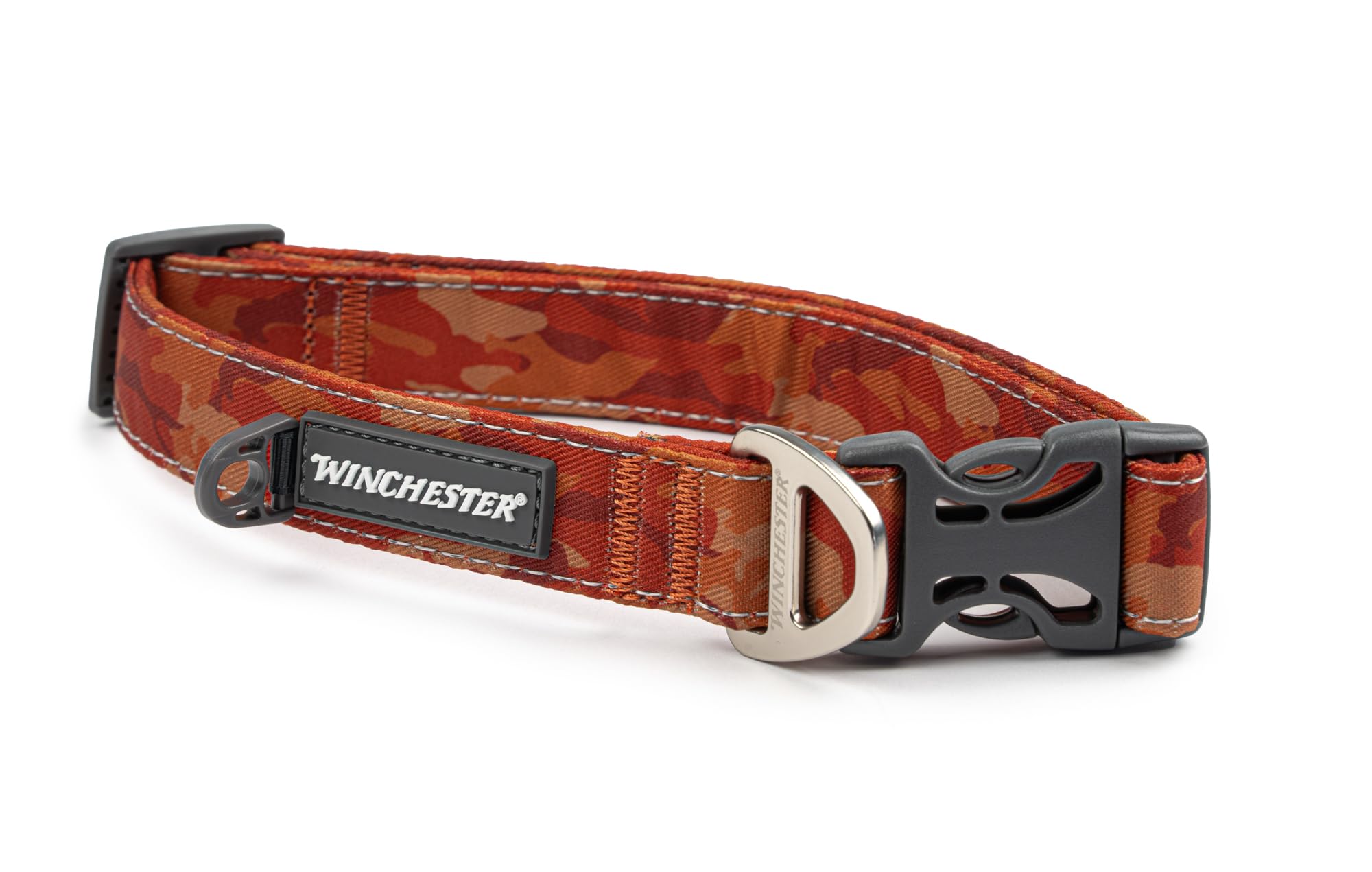 Winchester Printed Designer Dog Collar, Camo, Red, XL