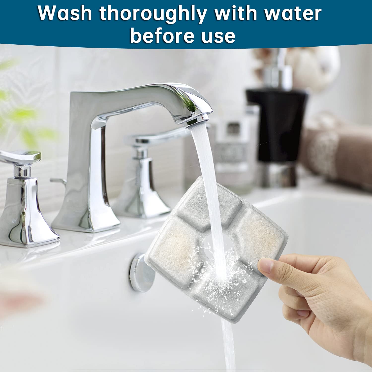 Cat Water Fountain Filter,Cat Fountain Filters Replacement Filters For 84Oz/2.5L Automatic Pet Water Fountain Dispenser,Cotton Activated Carbon Water Fountain Filter And Foam Filter (Square 8+4 Pack)