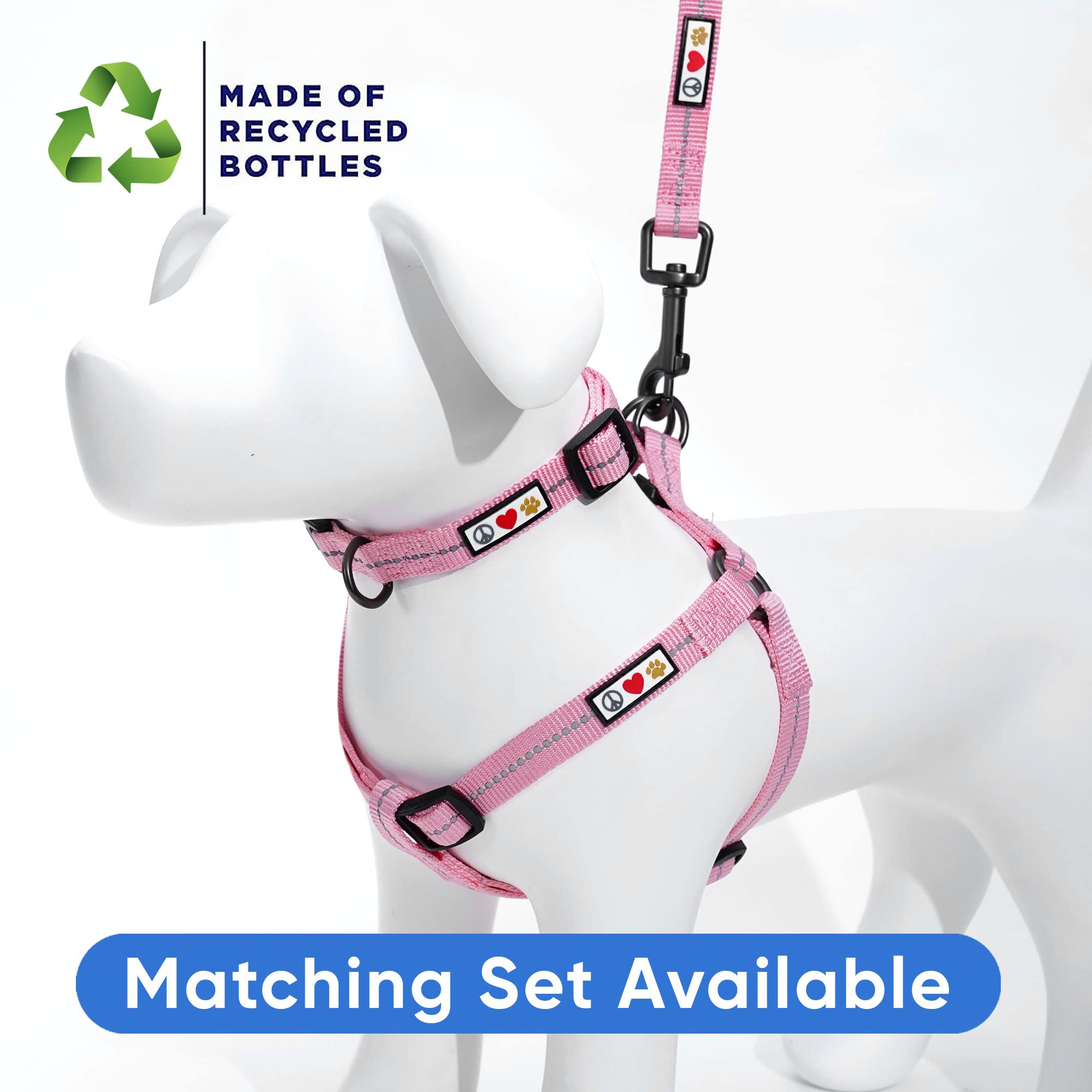 Pawtitas Recycled Dog Harness With Reflective Stitched A Puppy Harness Made From Plastic Bottles Collected From Oceans Medium Pi