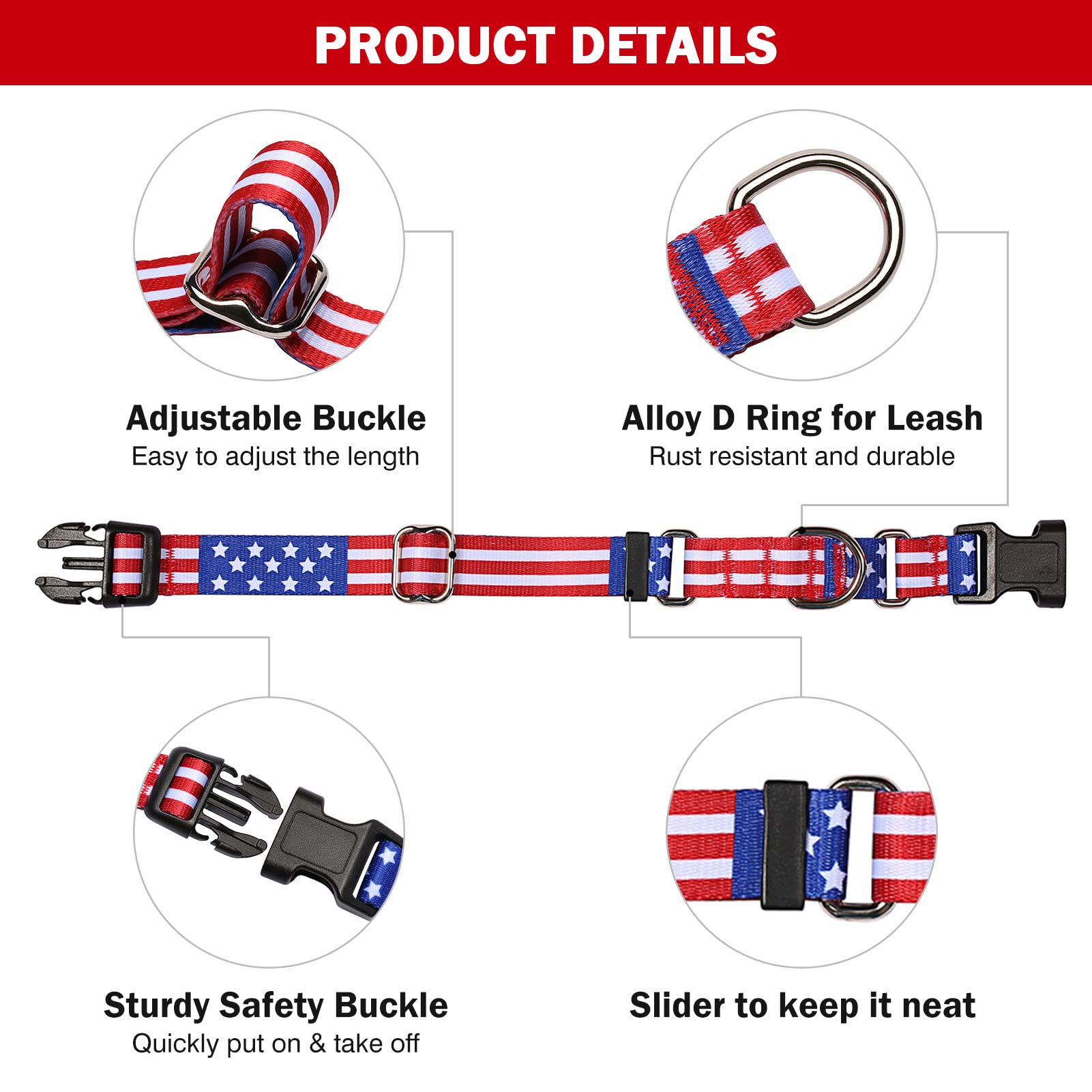 Martingale Collar For Dogs, Adjustable Soft Nylon Dog Collars With Special Design Cute Patterns For Small Medium Large Dog