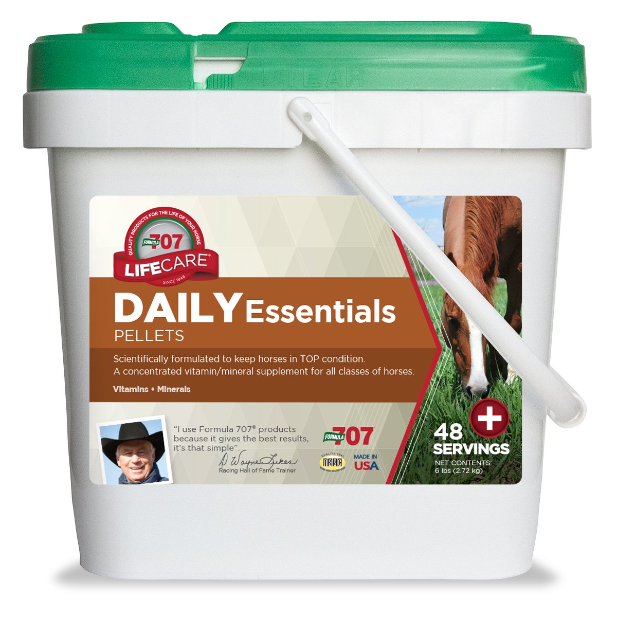 Formula 707 Daily Essentials Equine Supplement, 6lb Bucket - Complete Vitamins and Minerals for Superior Health and Condition in