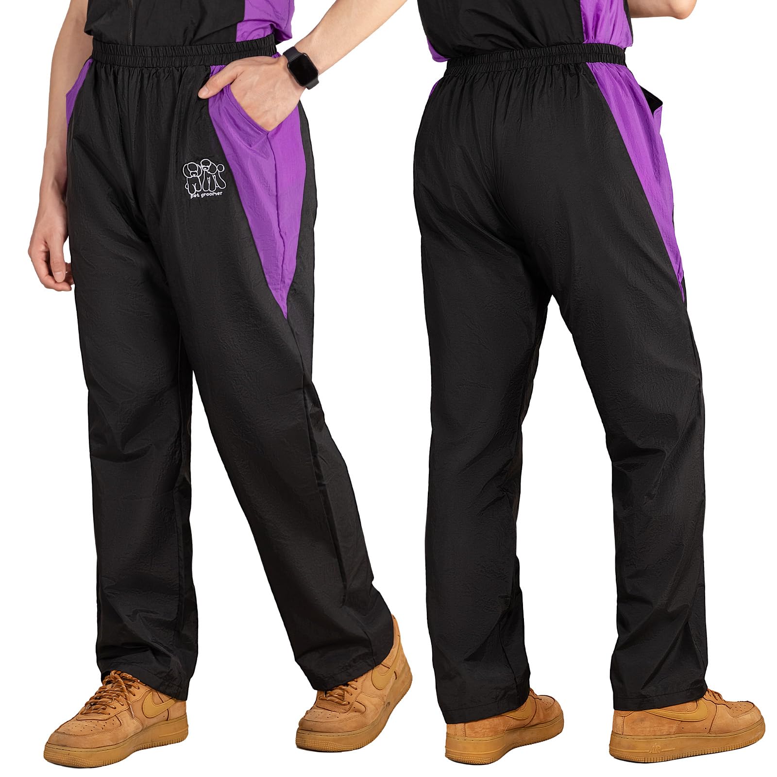 Noverlife Breathable Grooming Pants, Xl Size, Anti-Static Pet Beautician Trousers With 2 Pockets, Dog Cat Groomer Cosmetologist 