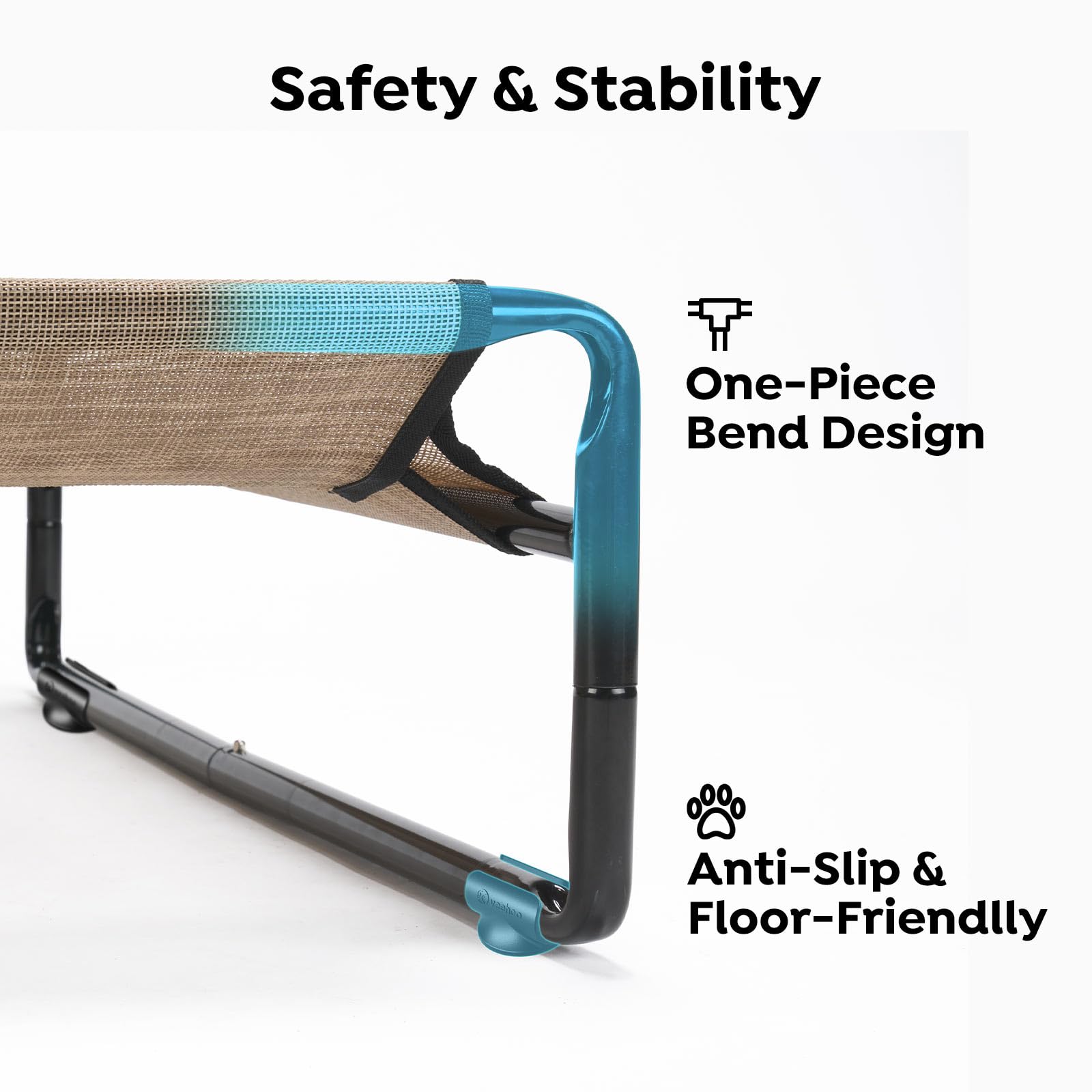 Veehoo Original Outdoor Elevated Dog Bed, Cooling Raised Dog Cot For Medium Dogs, Portable Standing Pet Hammock Platform With Wa