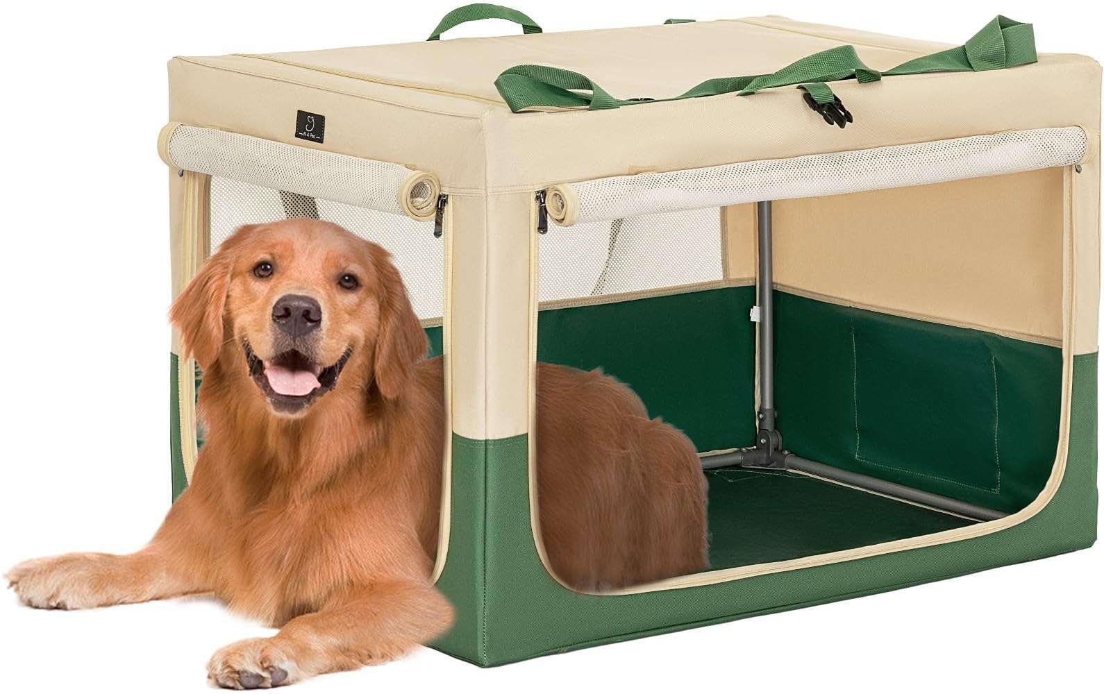 A4Pet Soft Dog Crate, Portable Dog Crate - 36 Inch Adjustable Stainless Steel Frame, Lightweight, Durable And Foldable Crate Wit