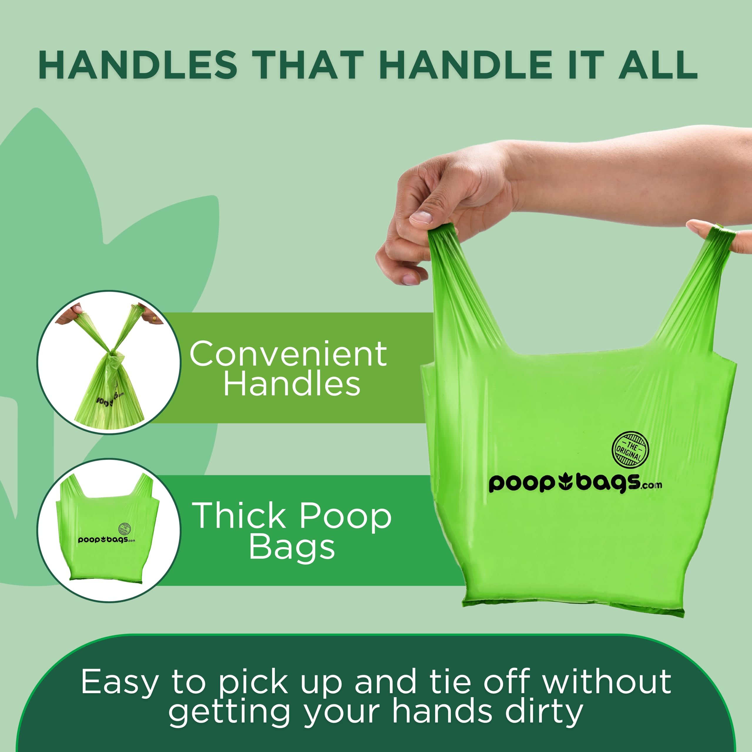 The Original Poop Bags Dog Poop Bags With Handles, 38% Plant-Based, Heavy-Duty & Leak-Proof Poop Bags For Dogs, 300 Count