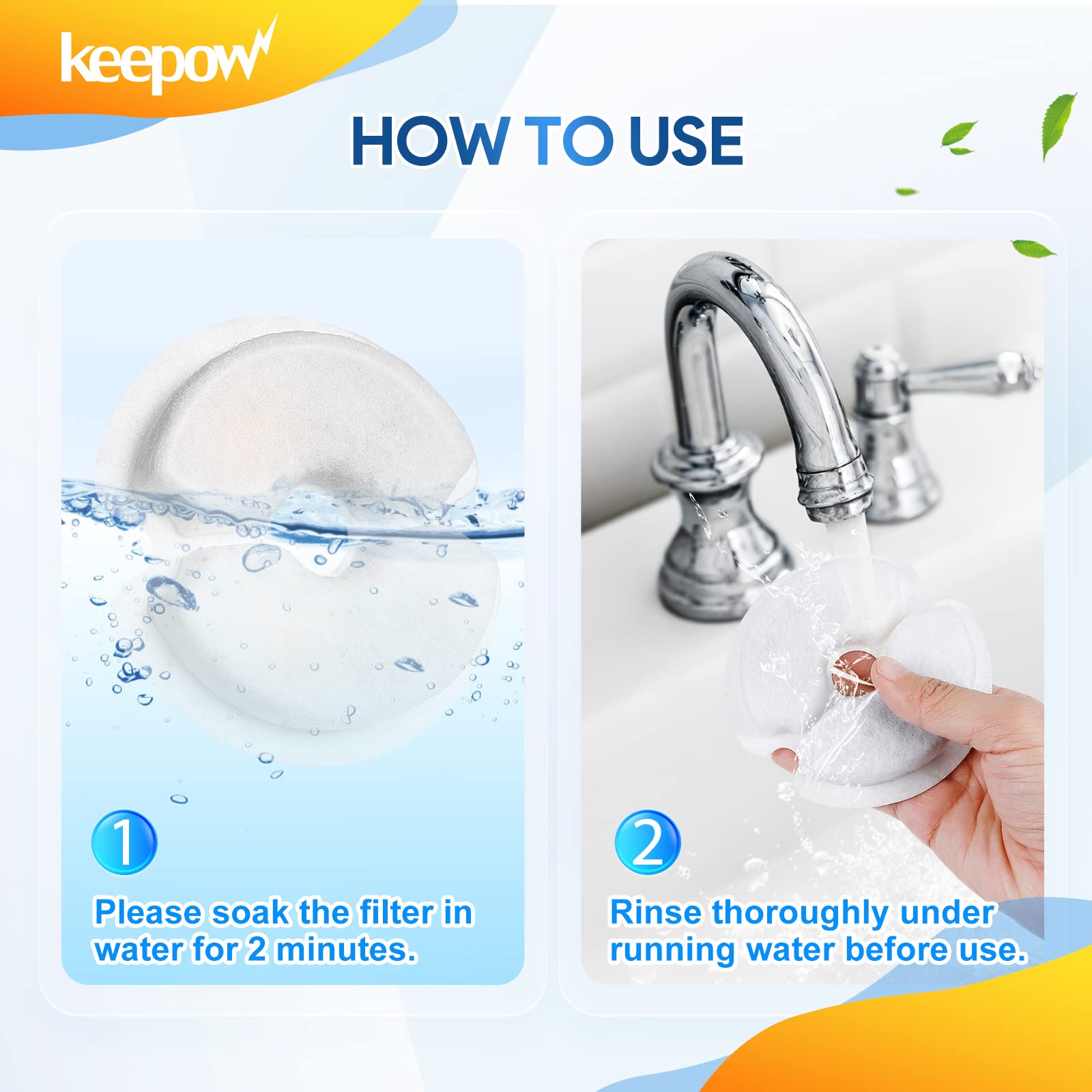 KEEPOW Pet Fountain Filter Replacement for 67oz/2L & 84oz/2.5L - 6 Pack Cat Fountain Filter Compatible With Plastic & Stainless