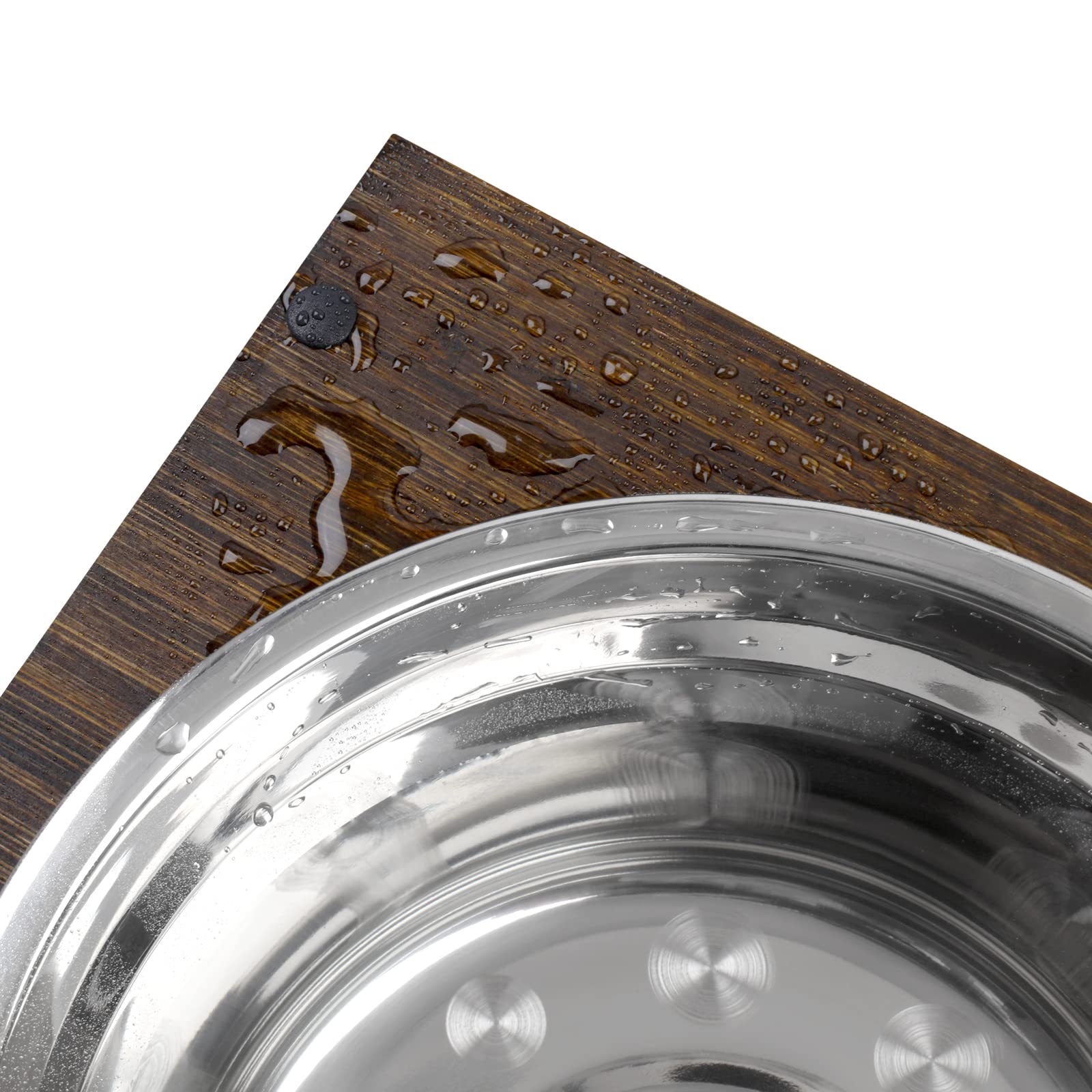 Yangbaga Elevated Dog Bowls, Raised Dog Feeding Station with 2 Bowls, Easy to Clean (Large, Bamboo-Black 2)