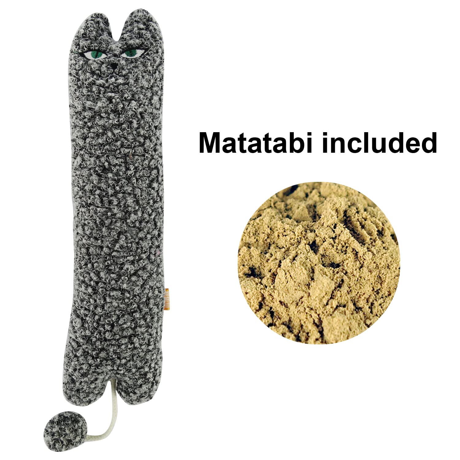 TTcat Catnip Silvervine Matatabi Pillow for Cats & Kittens,Cat Kicker Toy,Large Size Cat Pillow Soothing Plush Cat Toy(Grey).