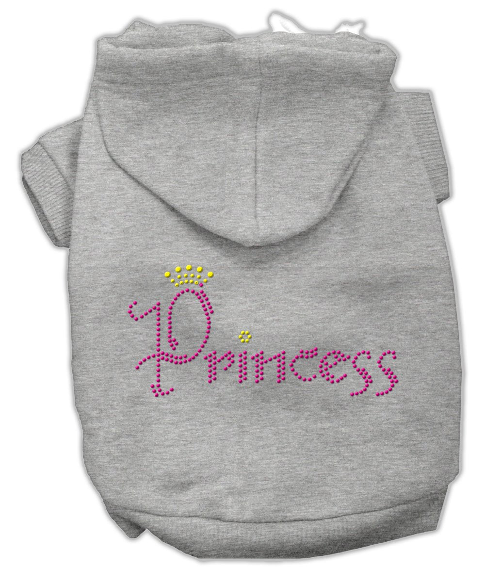 Pet, Dog & Cat Hoodie Rhinestone, &quot;Princess&quot; Gray 3XL (25-35 lbs.)