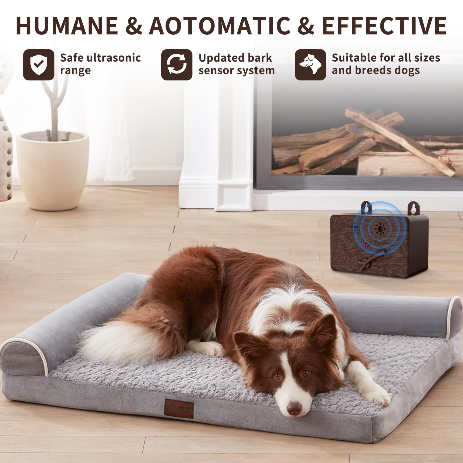 Autbnjrska Anti Barking Devices For Dogs, 50Ft Ultrasonic Dog Bark Control Devices With 4 Modes, Ultrasonic Dog Deterrent Bark B