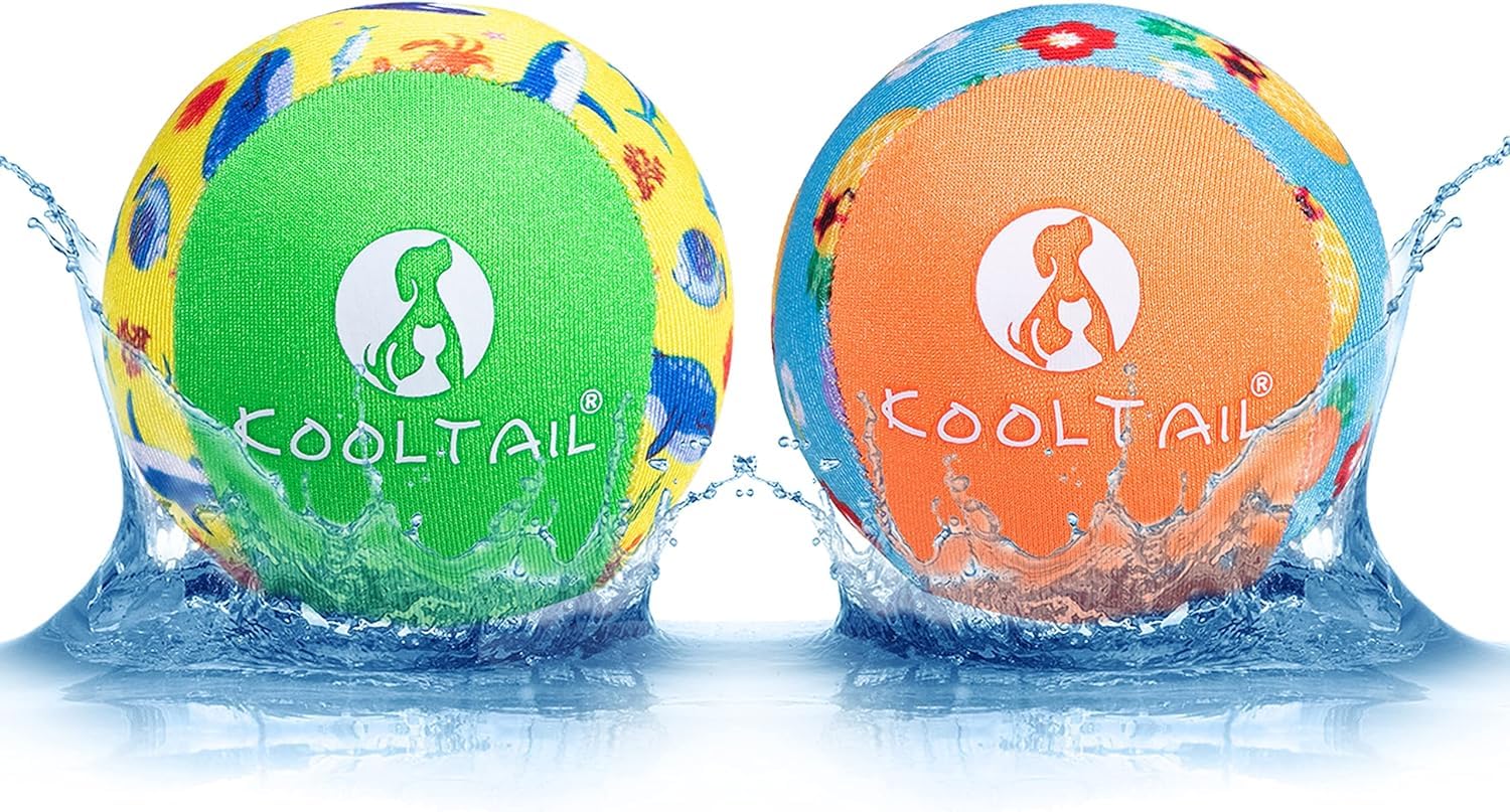 Kooltail Floating Dog Pool Toys - 2 Pack Summer Dog Bouncing Water Toys For Swimming Pool, Interactive Dog Training Games Chew T