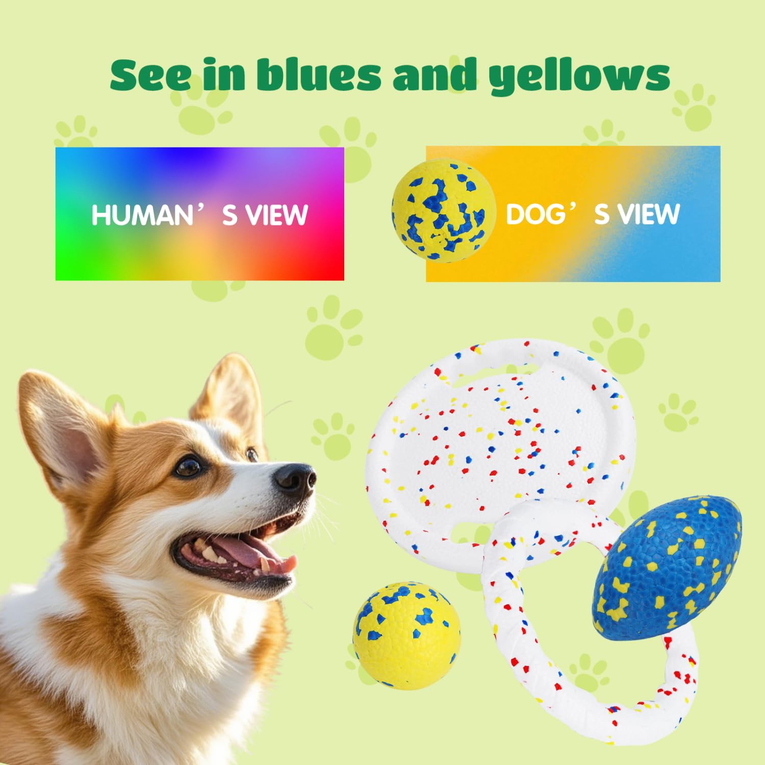 Nobleza Indestructible Fly Disc Ball Toy Set For Dog Pet, 2025 New Poncorn E-Tpu Durable Puppy Fetch Outdoor Interactive Toy For