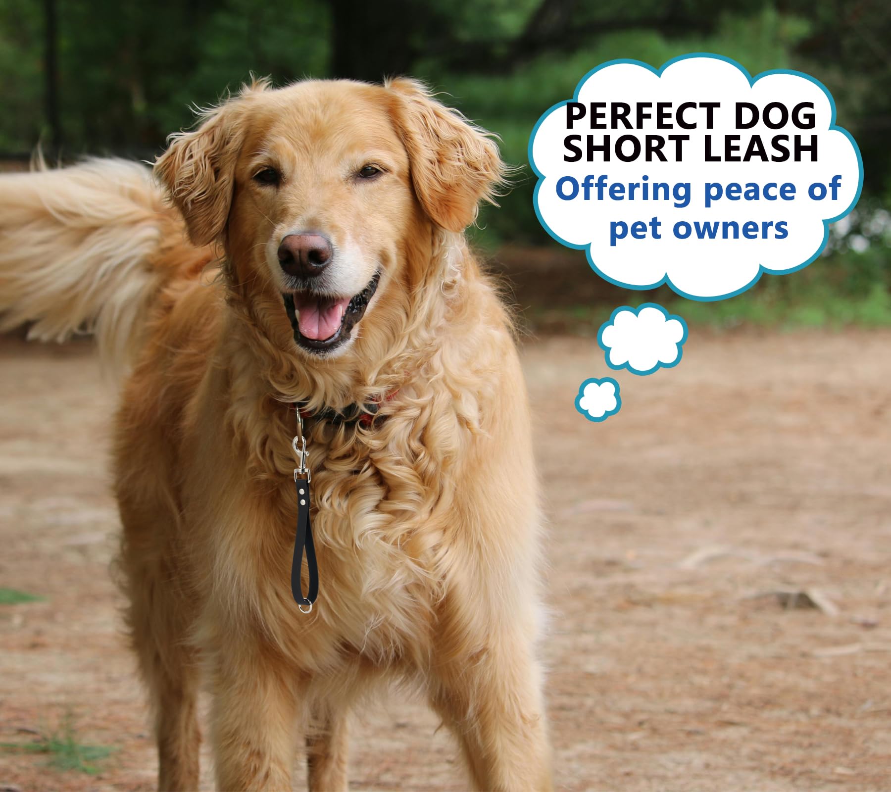 Short Dog Leash - 9 Inch Dogs Lead Green Grab Tab Heavy Duty Waterproof Pvc Dog Training Traffic Leashes For Safety Control Beha