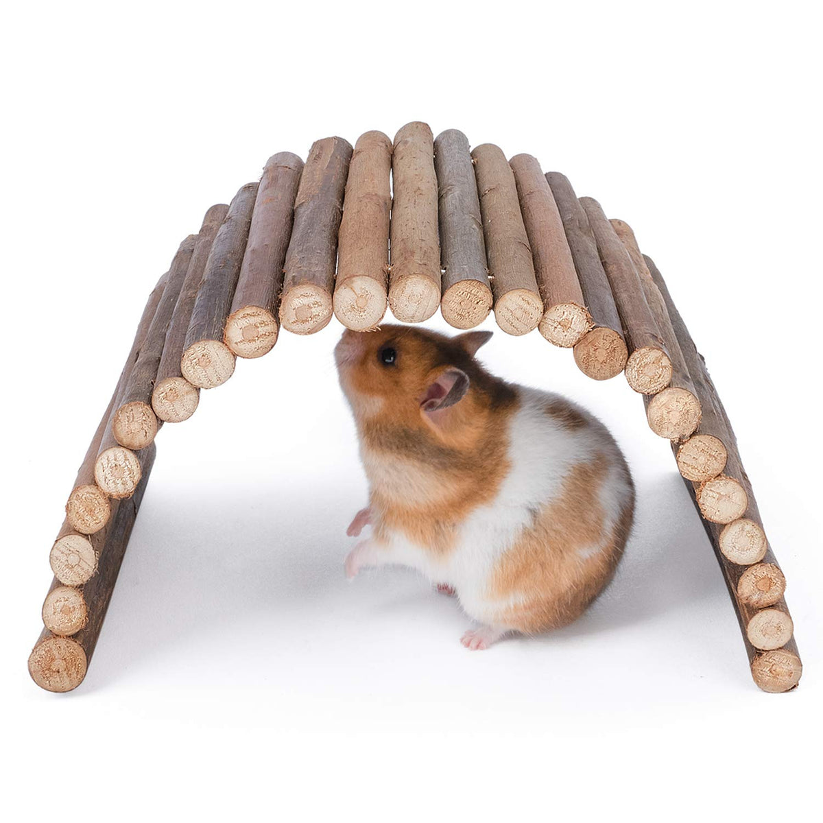 Niteangel Wooden Ladder Bridge, Hamster Mouse Rat Rodents Toy, Small Animal Chew Toy (11.8' X 4.7')