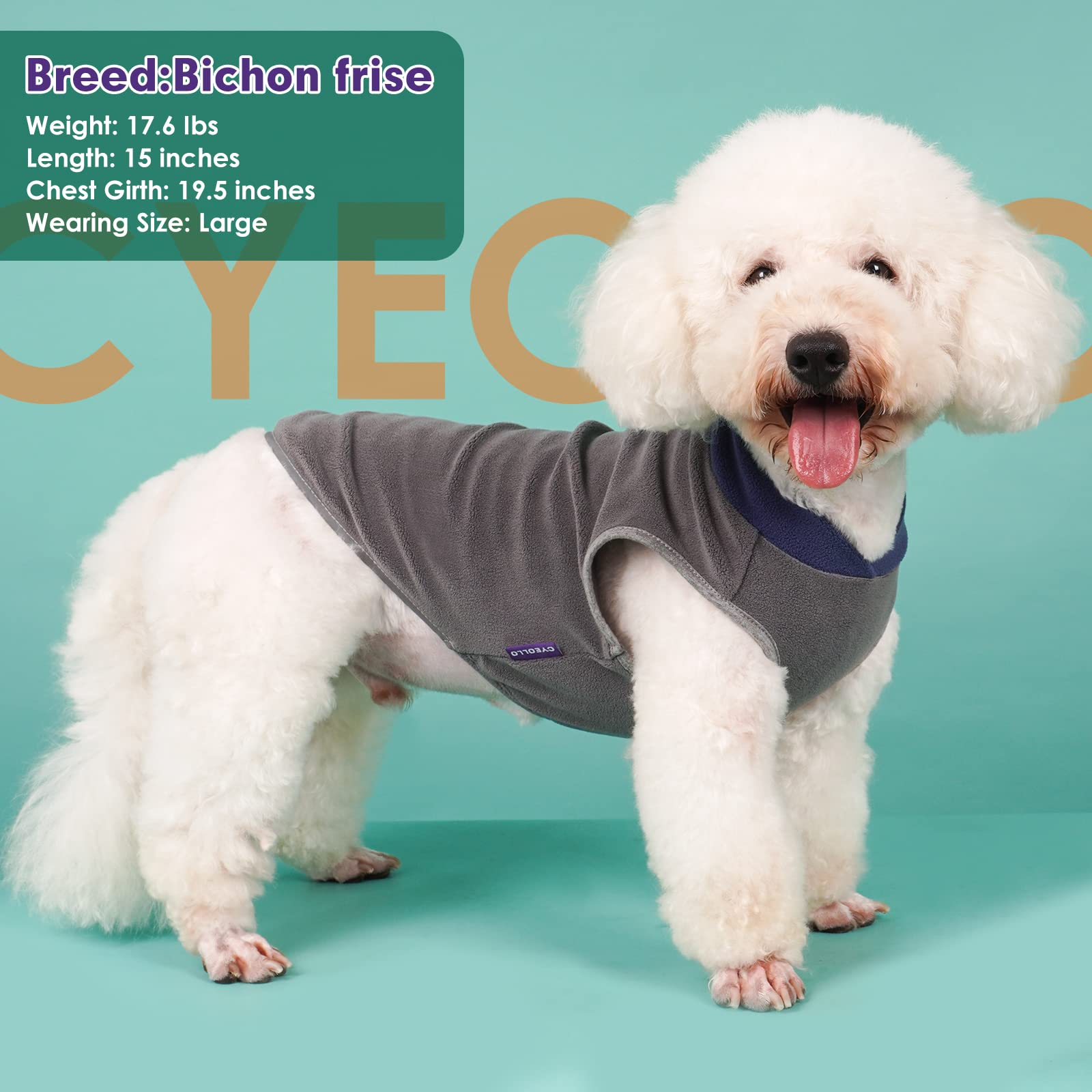 Cyeollo 2 Pack Dog Sweater Soft Stretchy Fleece Vest With Reflective Stripe Pullover Sweatshirt Dog Jacket Lightweight Pet Dog C