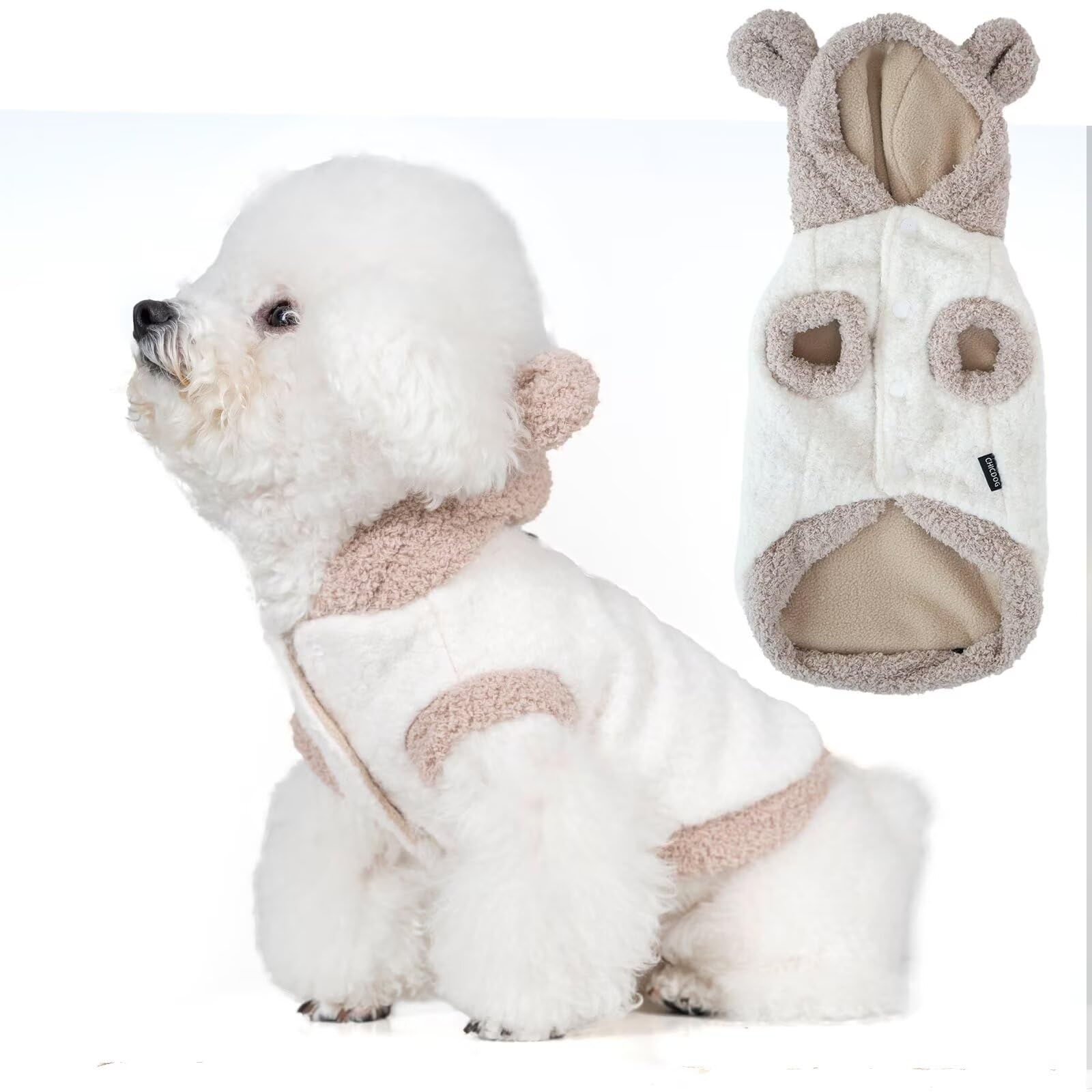 Coffee M Cat & Dog Winter Coats - Warm & Waterproof Snowsuits With Built-In Harness For Small & Medium Dogs & Cats