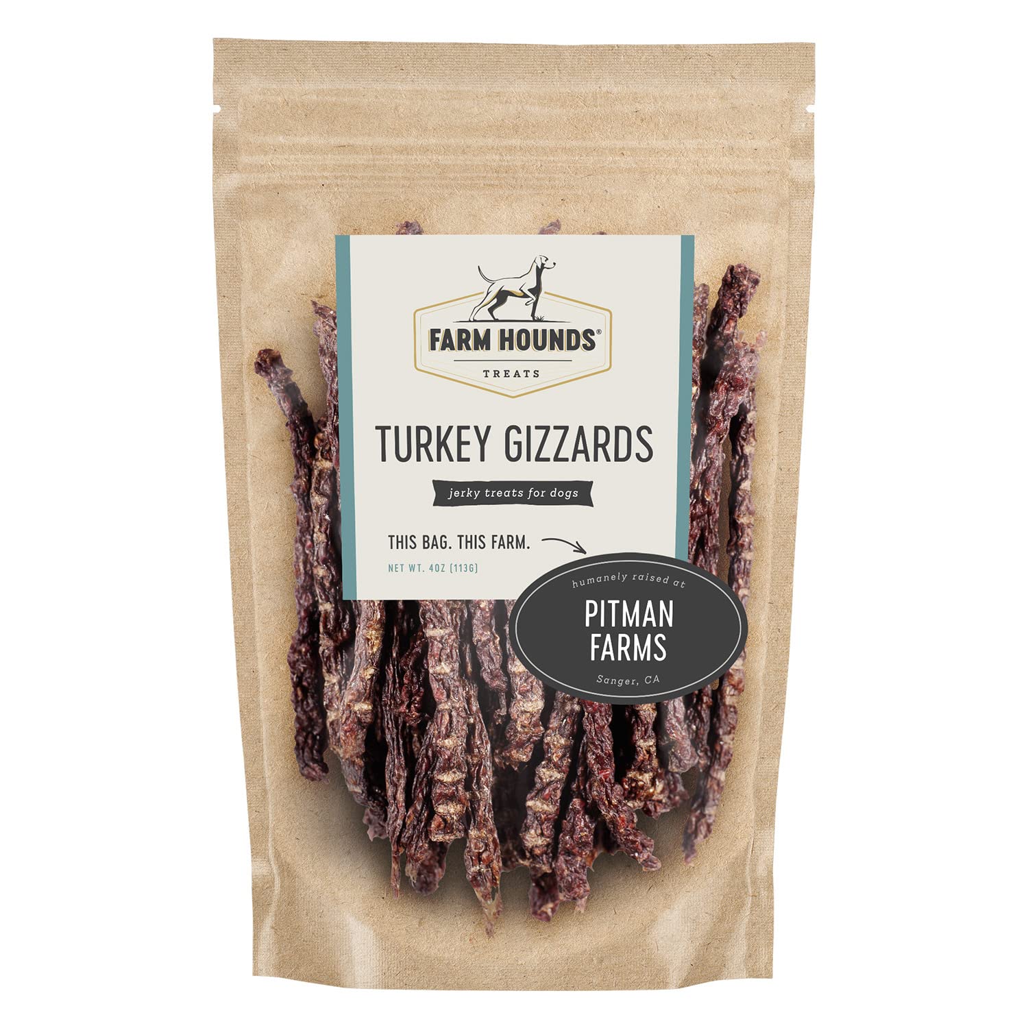 Farm Hounds - Turkey Gizzards - Premium Natural Jerky for Dogs - 100% Humanely Raised Turkey - Break-to-Size - Great for Trainin