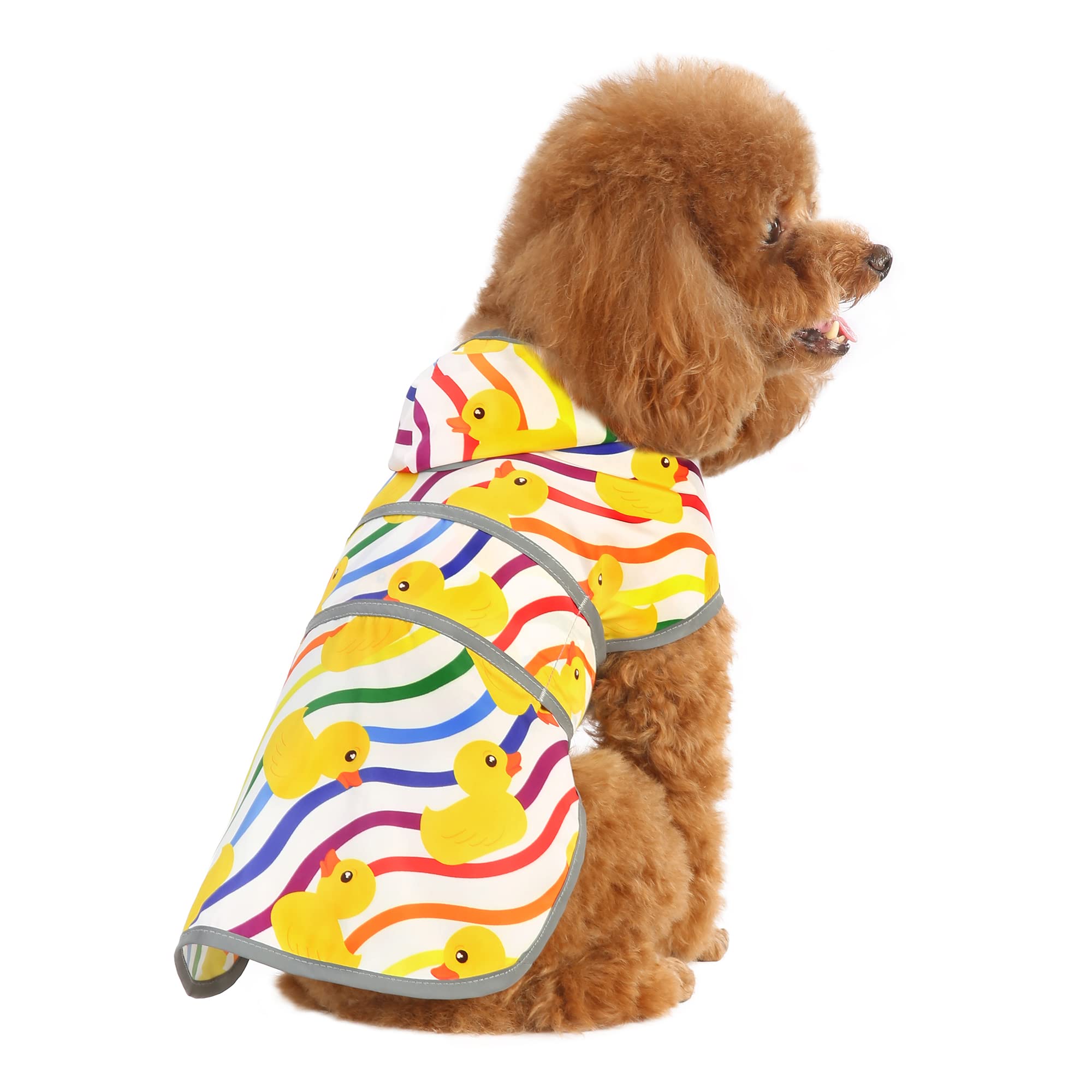 Small Dog Raincoat With Hood And Leash Hole, Waterproof Dog Rain Coats For Small Dogs, Reflective Dog Rain Jacket For Small Dogs