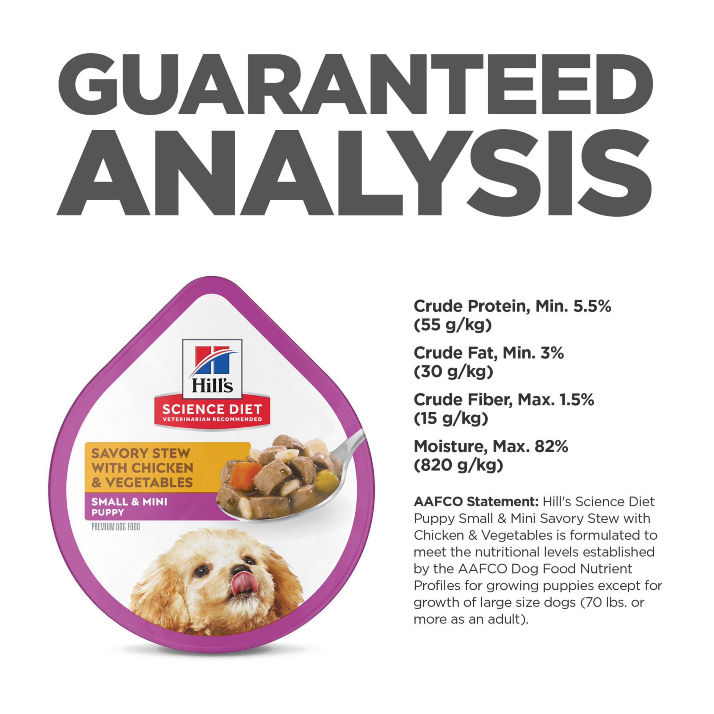 Hill s Science Diet Puppy Small Paws Savory Stew Chicken & Vegetables Canned Wet Dog Food, 3.5 oz., Case of 12
