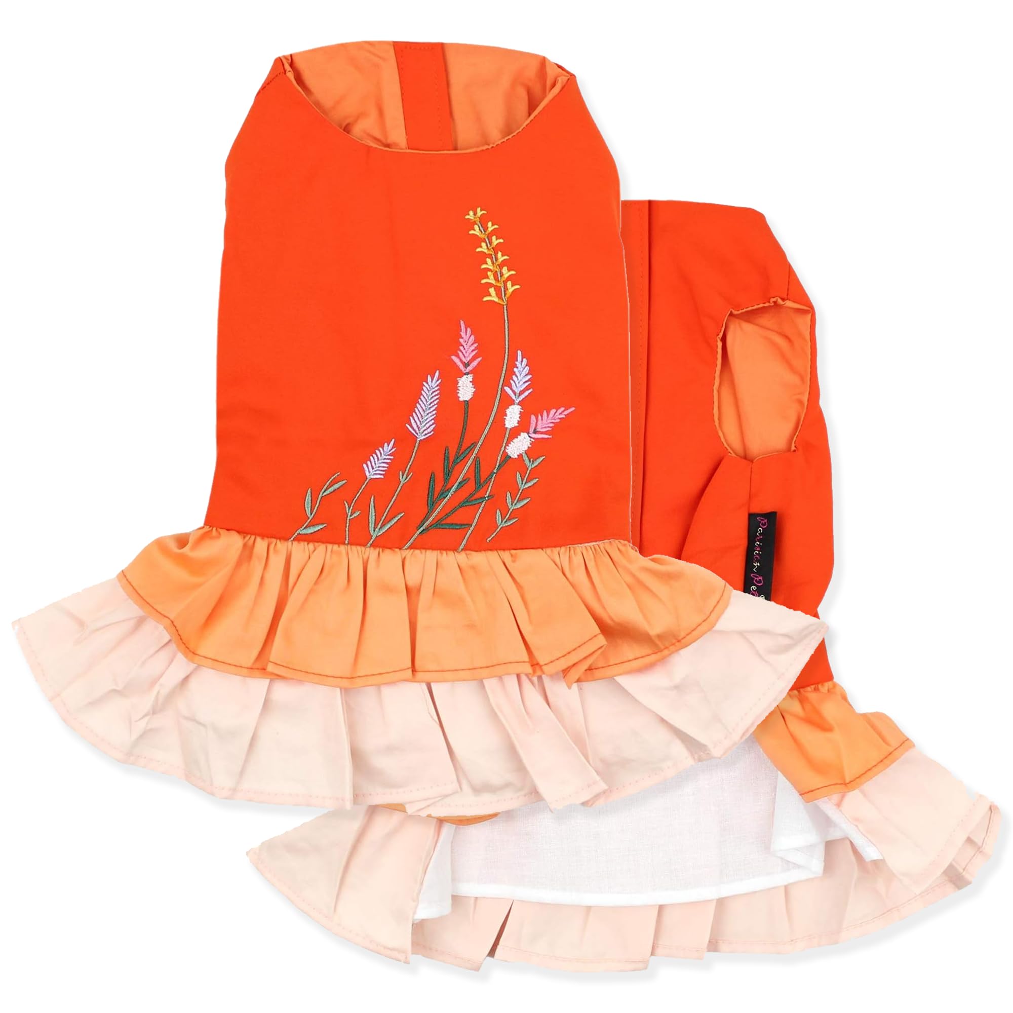 Parisian Pet Sleeveless Dog Frock - Color Block Summer Dress - Lightweight Machine Washable - Medium Dogs Girl Dog Beach Outfit