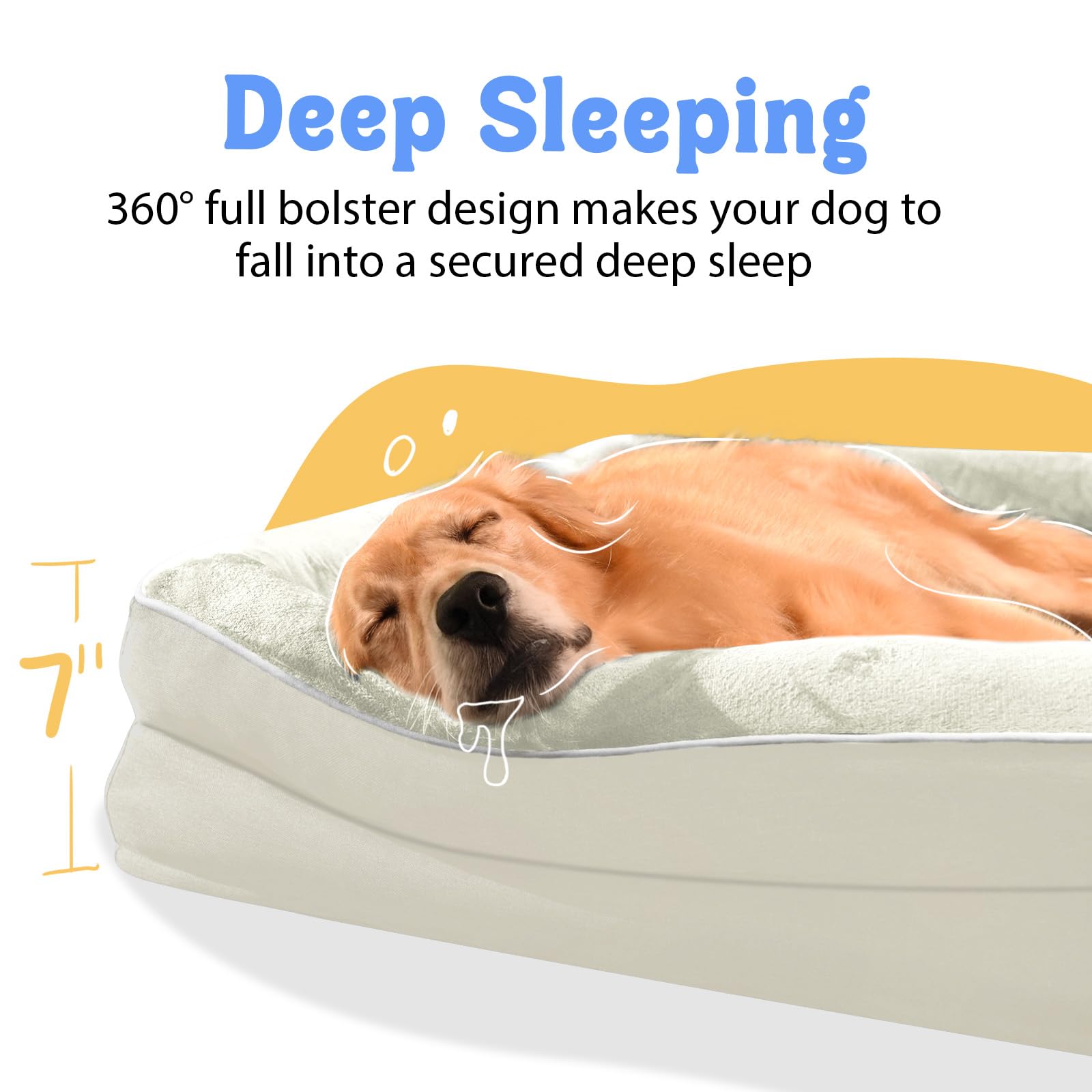 Orthopedic Removable Large Dog Bed -Xl Large Dog Beds With Washable Cover And Removable Bolsters Non-Slip Bottom & Waterproof Pe