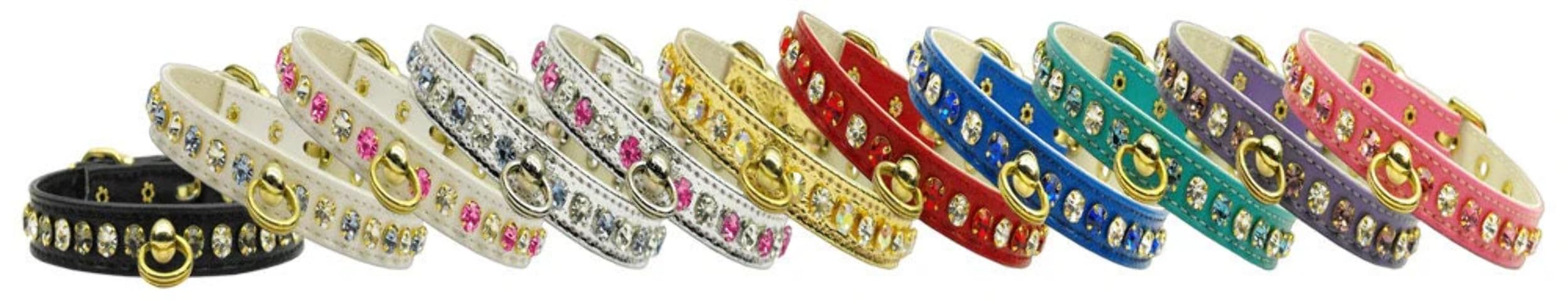Dog, Puppy & Pet Collar, Deluxe Rhinestone Red 12