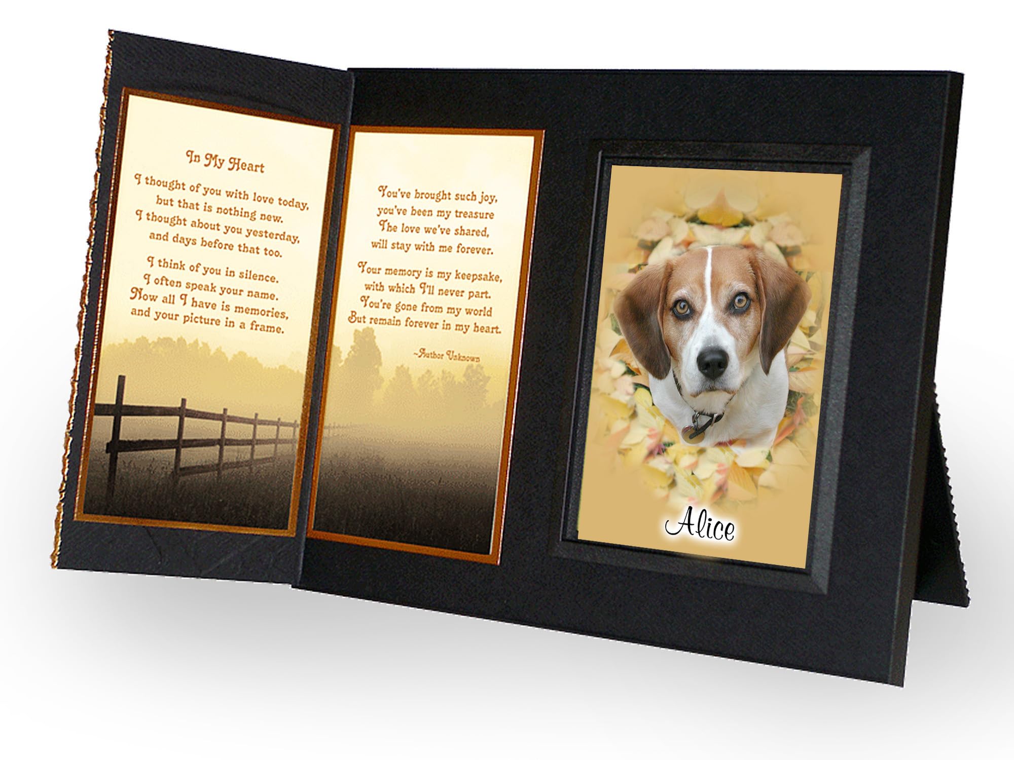 Pet Lover Remembrance Gift, 'I Loved You Best' Poem, Memorial Pet Loss Picture Frame Keepsake And Sympathy Gift Package, Ebony Black With Foil Accent