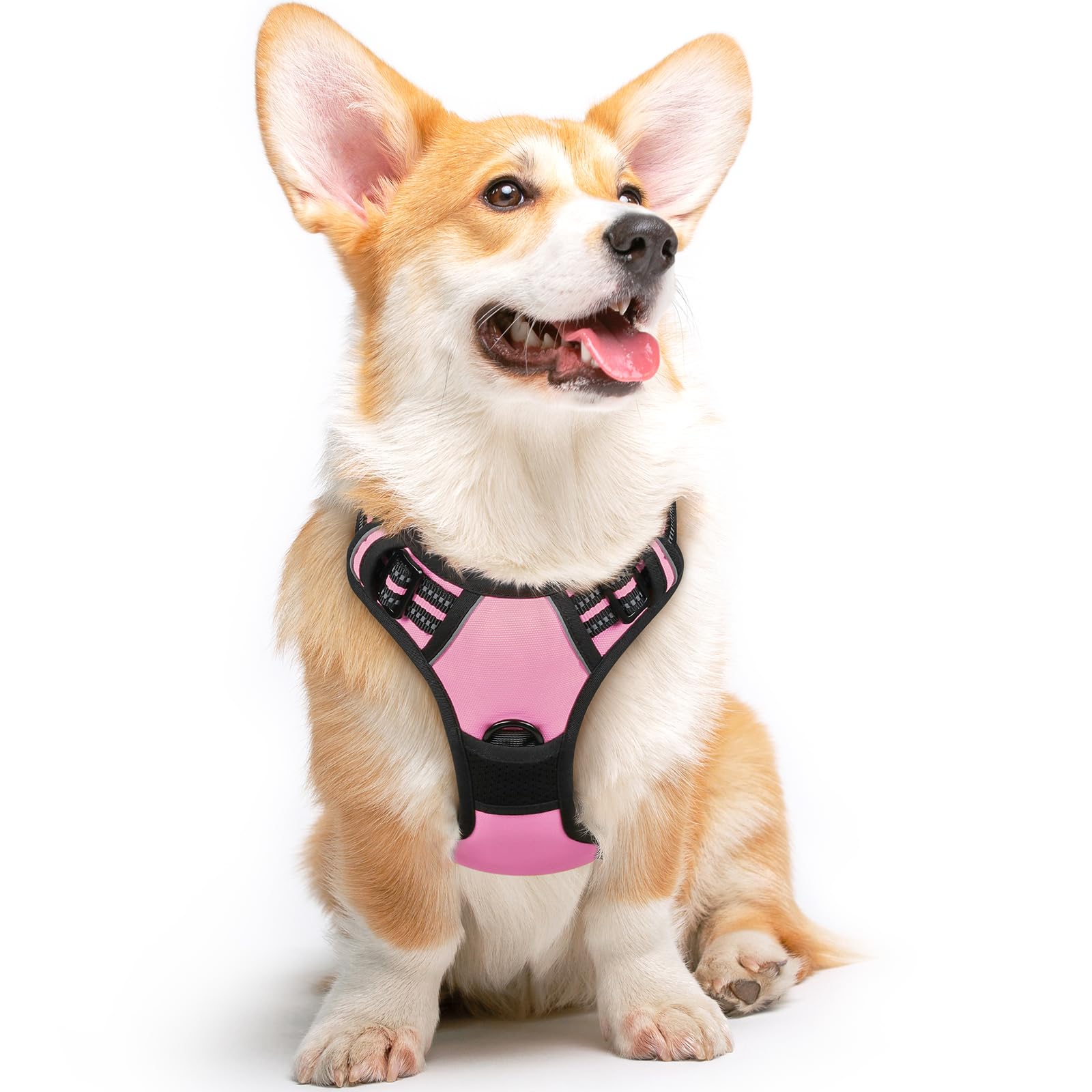 Eagloo Dog Harness Medium Sized Dog, No Pull Service Vest with Reflective Strips and Control Handle, Adjustable and Comfortable 
