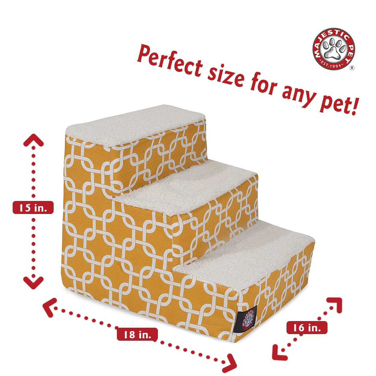 Majestic Pet Portable Pet Stairs | Soft Sherpa Steps Foam Feeling | Steps for Dogs & Cats | Dog & Cat Ramp | Perfect for Bed & S