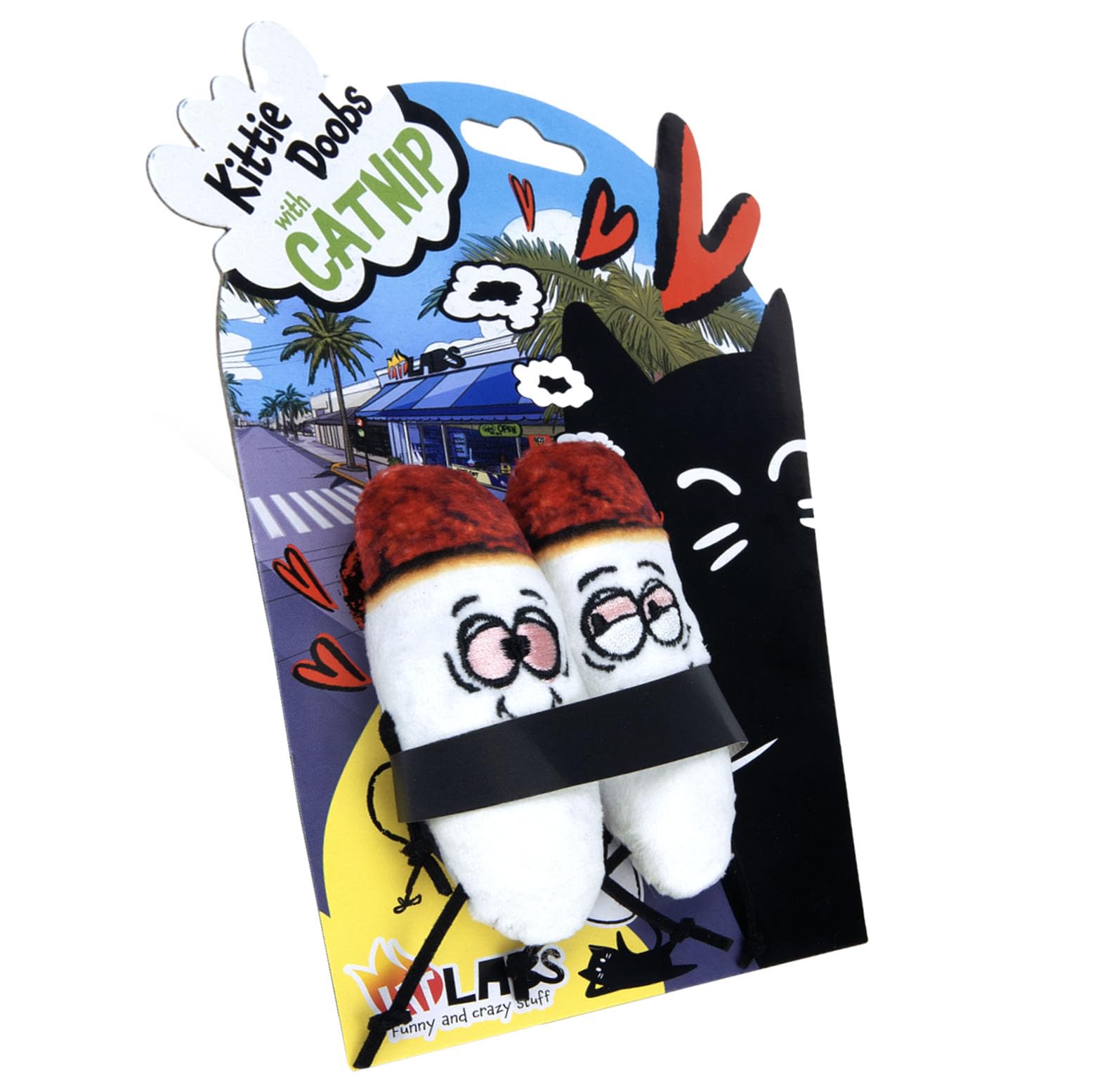 Lit Labs Kittie Doobs Adventure Toys - Funny Catnip Joints For Cats With Dried And Organic High Potency Catnip - Love Theme