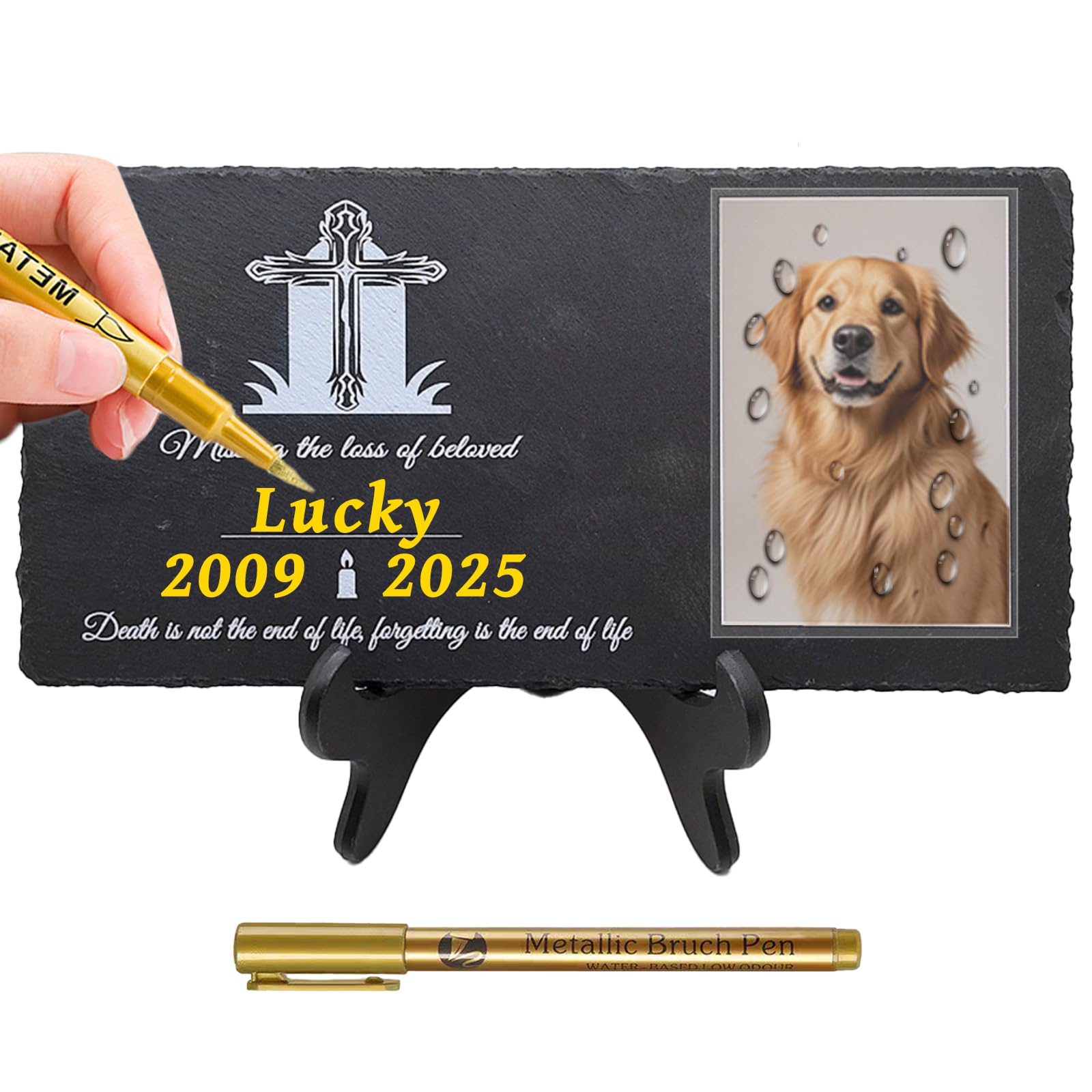 Jwizyotr Pet Memorial Stones for Dogs Pet Headstones for Dogs Pet Grave Markers Dog Dog Memorial Stone for Dog Cat Lovers with S
